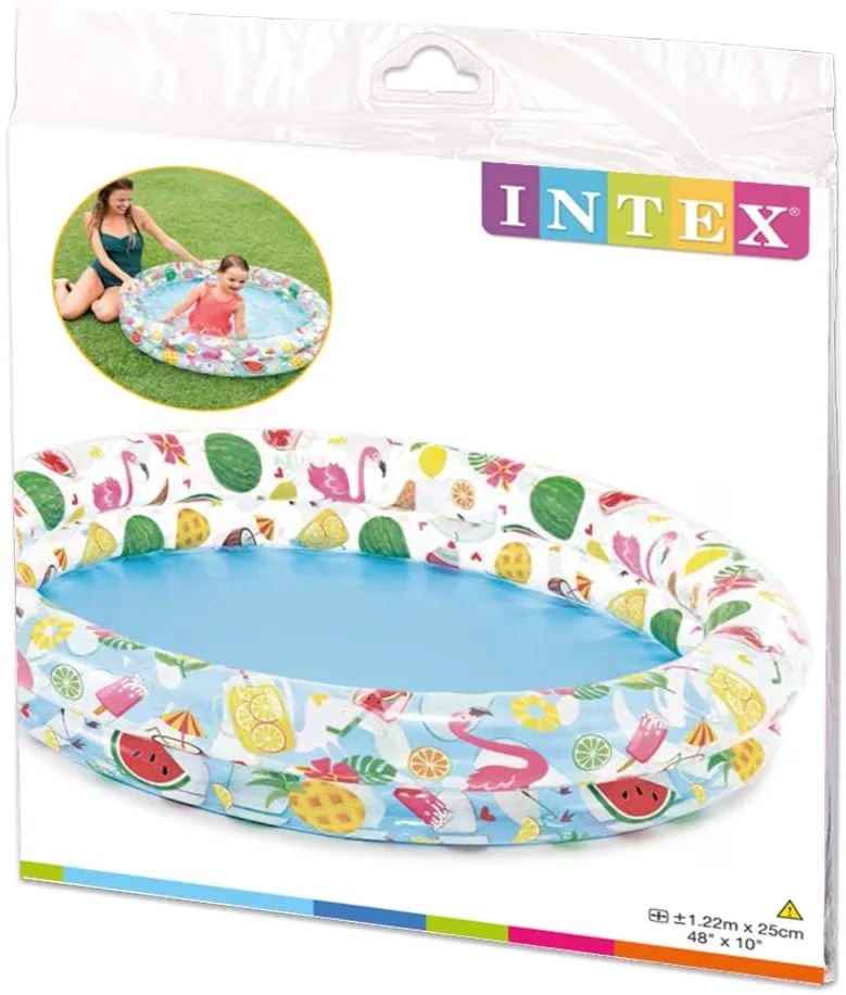 Efficient Inflatable Pool with 35 gal Round Plastic 10 in. H X 4 ft. D - Multicolor Model F58E24