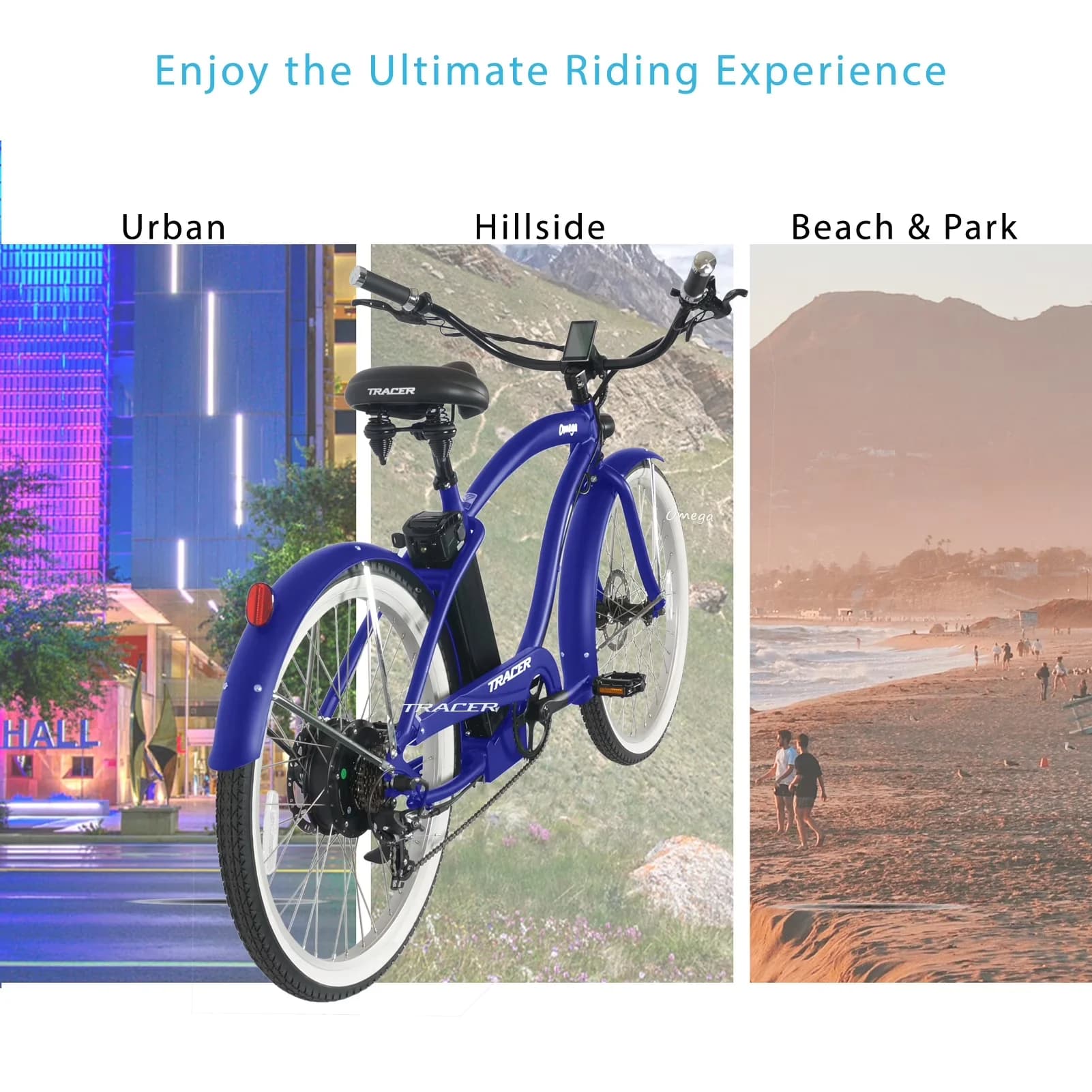 Innovative Electric Bike with Battery, 500W, 500W Rear Motor - Blue - Easy to Use Model 40E42B