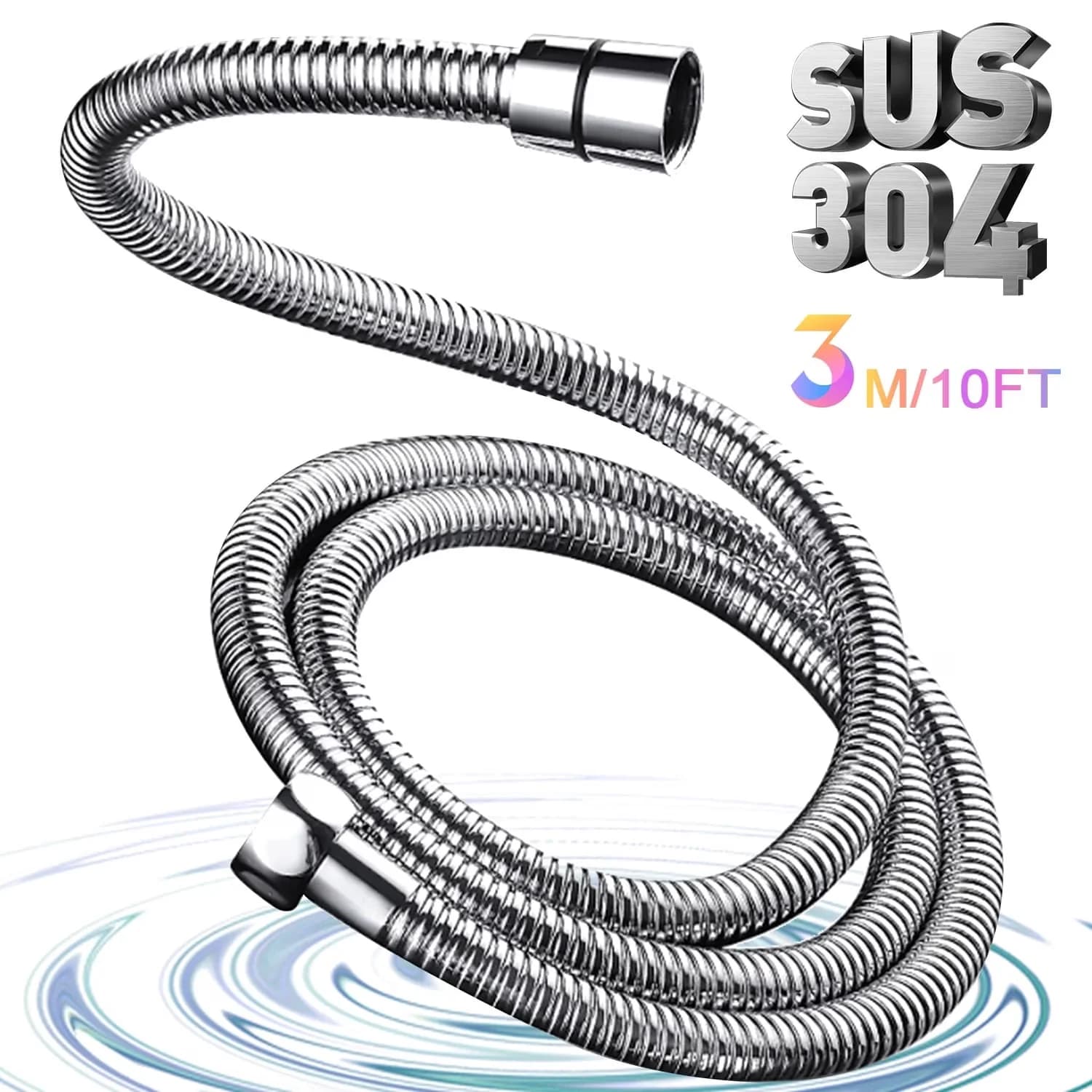 Quality Shower Head with 360 Degree Rotation, Flexible - Stainless Steel Model 4DDBFF