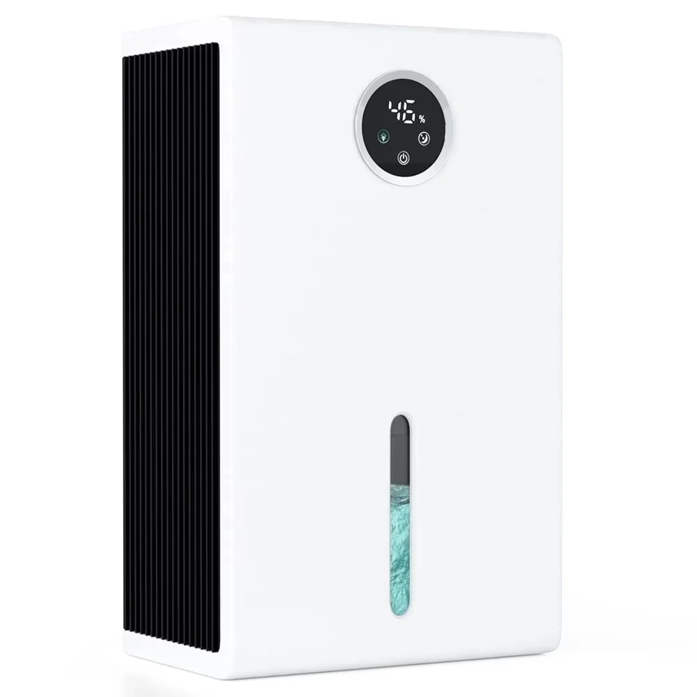 Dehumidifier Stylish with LED, Automatic Shut-Off, Coverage: 1,000 sq ft - White for Home Model 0D98C9