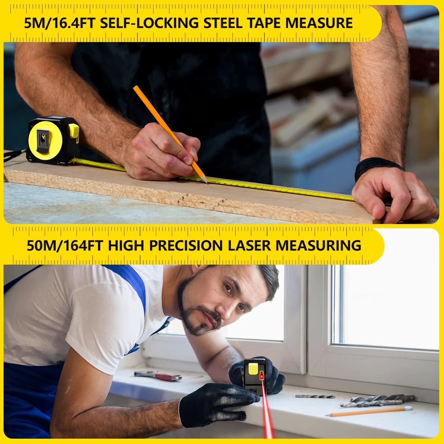 Premium Measuring Layout with Adjustable, Backlighted Display & Silent Setting: - Plastic, Stainless Steel Model 22502E