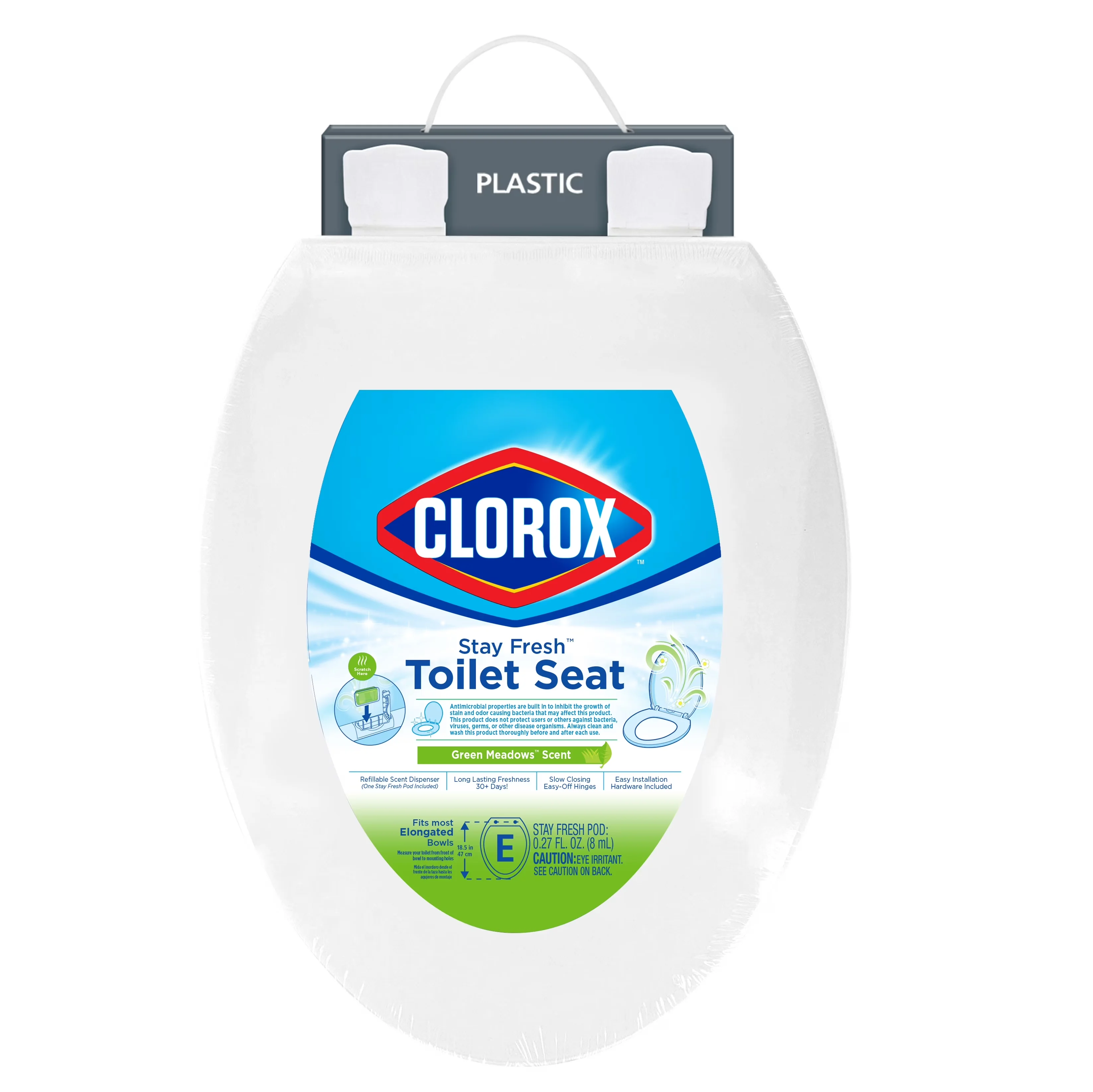 Efficient Toilet Seats And Lid with Antimicrobial, Easy-off Hinges - White Plastic Model 70D5FA