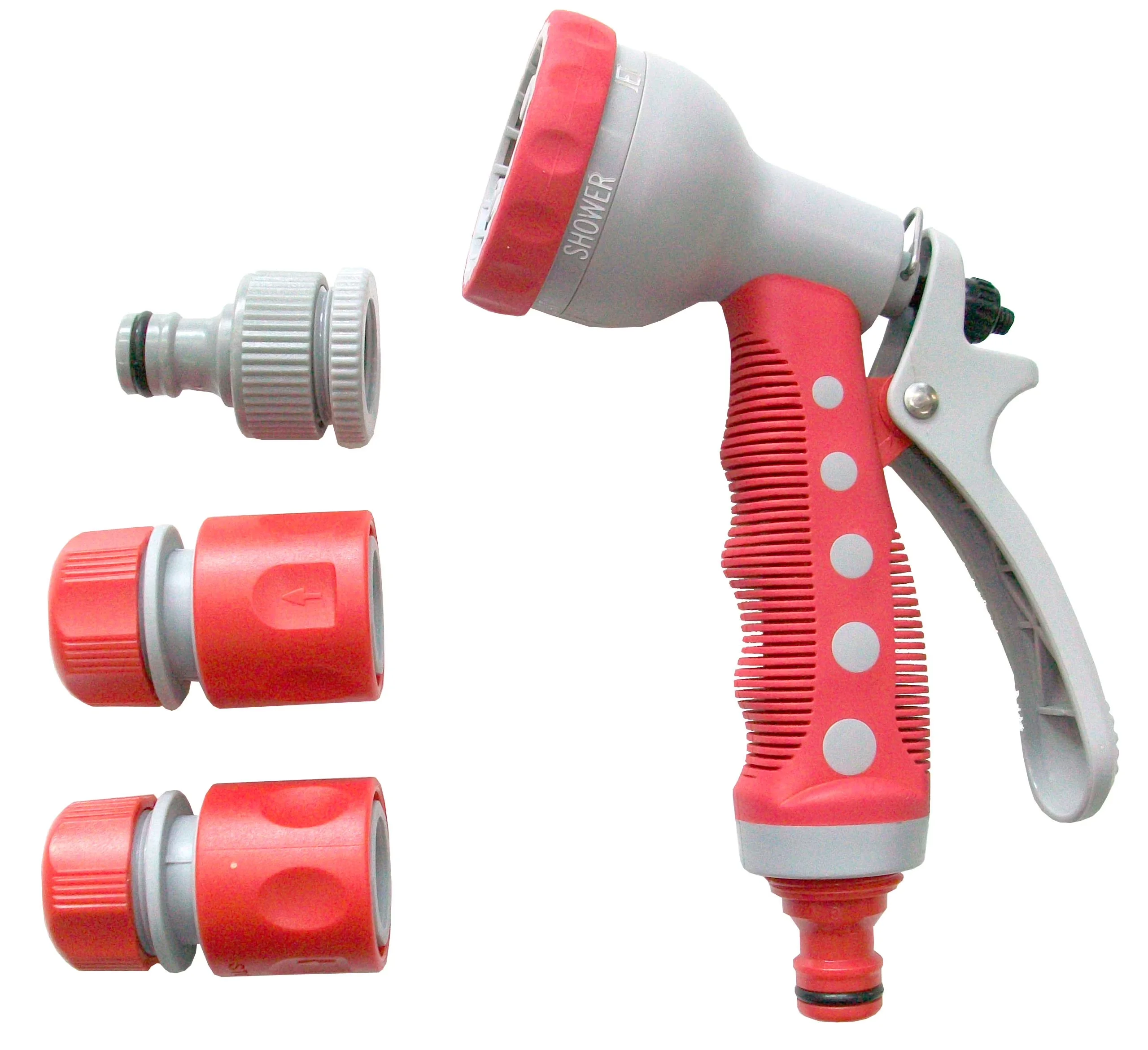 Durable Air Tools Compressor with Spray Gun Set 1/2" 4-Piece in red/Grey - Model 4ED656