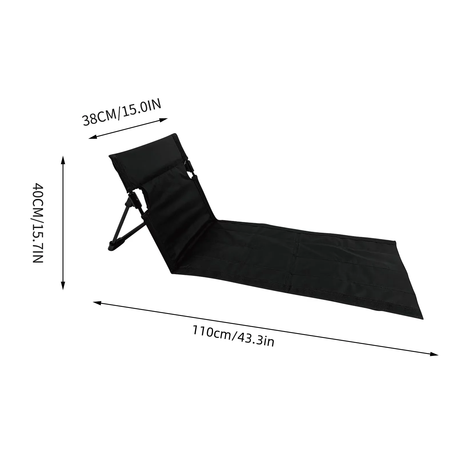 Essential Beach Chair with Lightweight, Material:cloth, Portable Outdoor - Black for Camping, Picnic Model 7E6D76