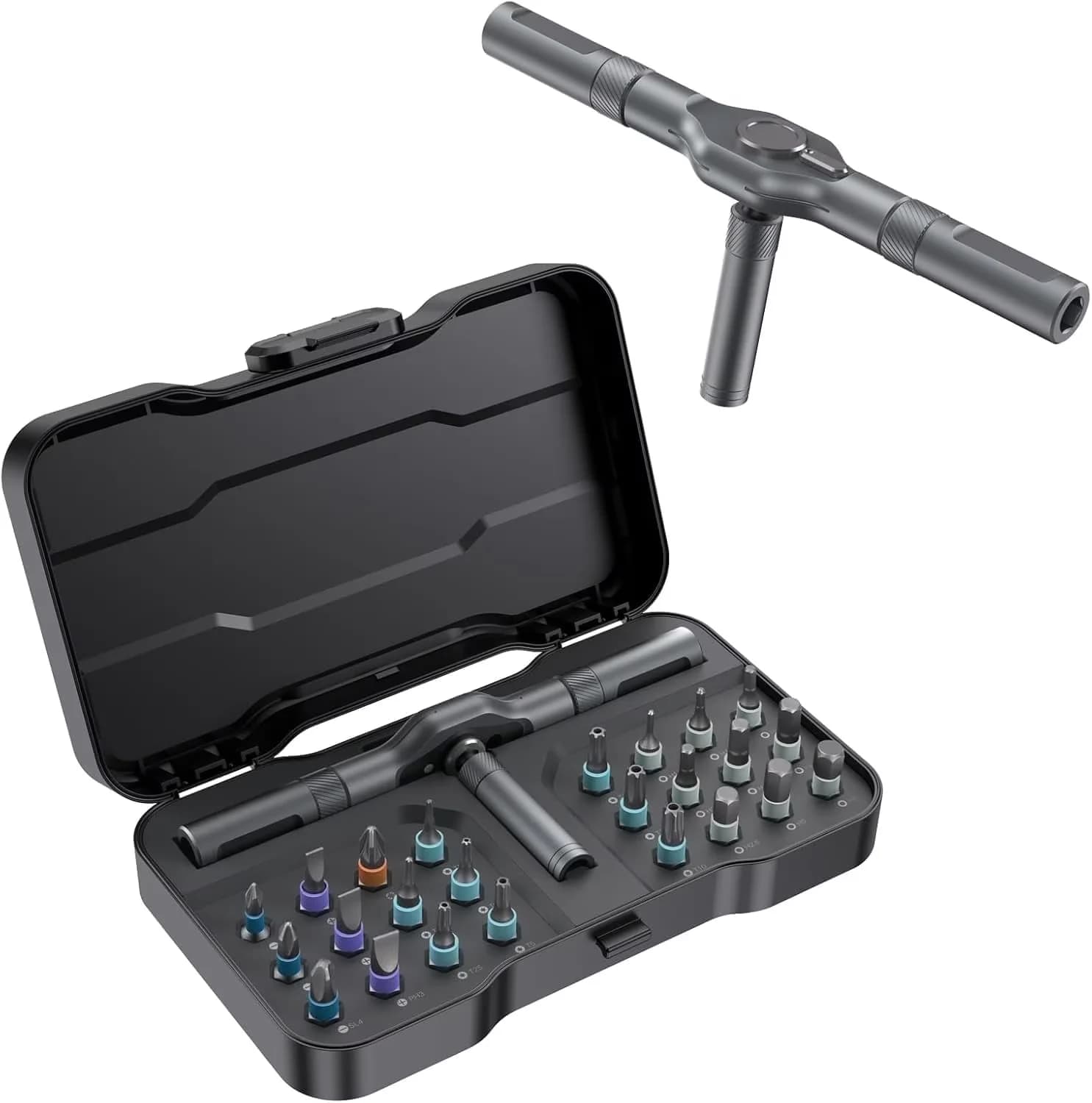 Sleek Hand Tool Set with Magnetic, DIY Ratchet Mini Screwdriver, Magnetic DIY Precision kit - Gray Metal Model D76F33