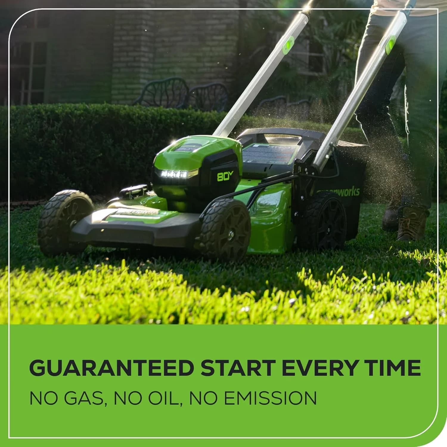 Innovative Push Mower with Battery, 80V, Bagger - Green - Satisfaction Guaranteed Model BC26EA