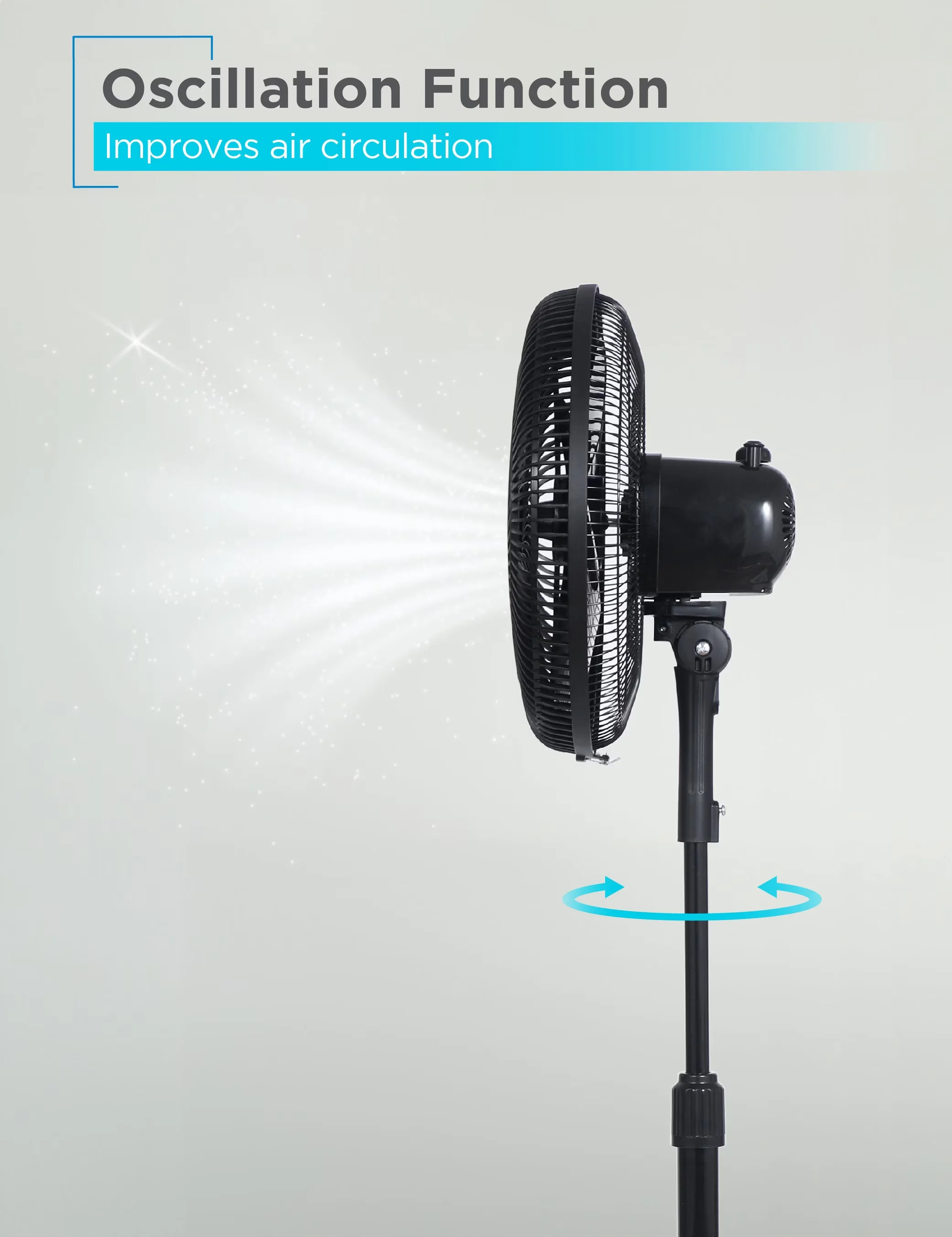 Stylish Fans In Cooling with Remote Controlled, 16-Inch Pedestal Fan - Black for Home, Office Model FE8A7C