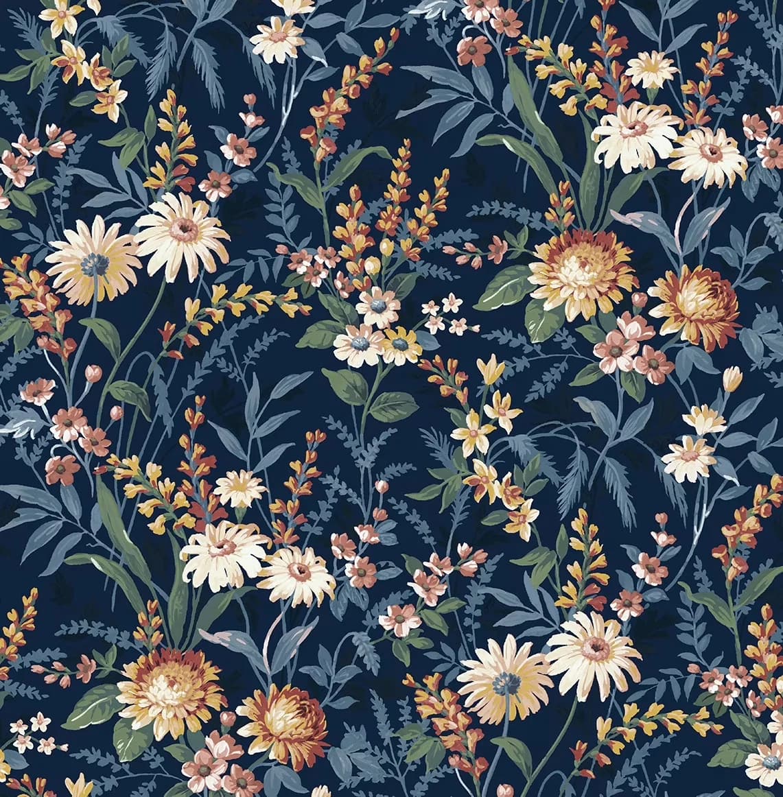 Modern Wallpaper with Removable, Navy Blue - Blue Self-Adhesive Vinyl 5 in Model AD7982