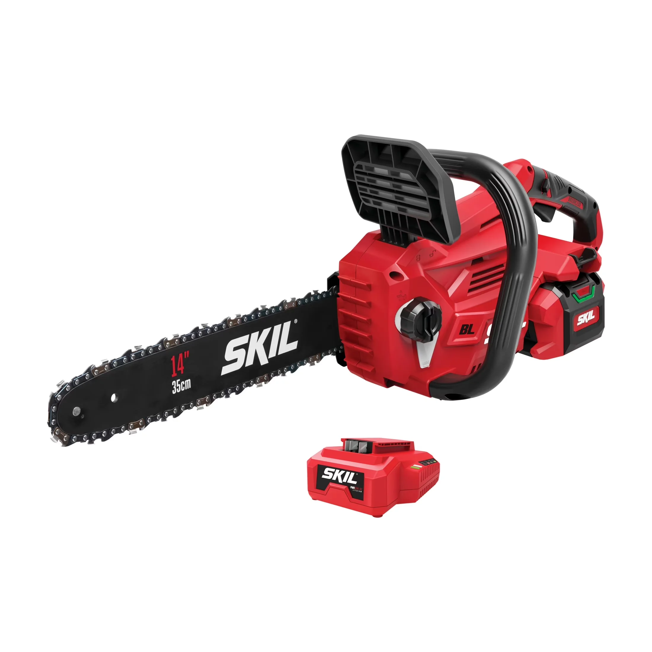 Quality Chainsaw with Battery, 60W, 40V - Red - Modern Design Model 5A3824