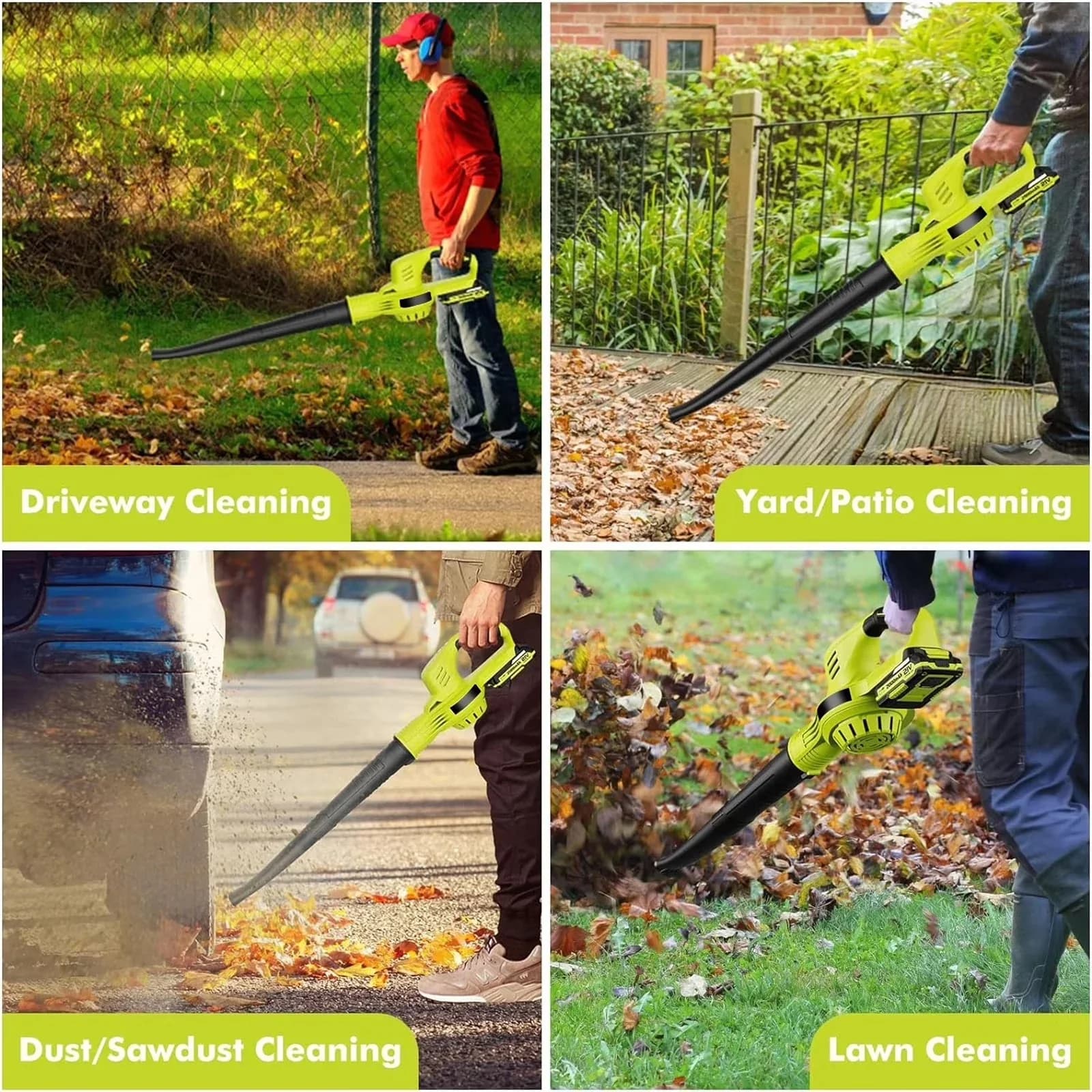 Sleek Leaf Blower with Battery, 3000W, Easy to Use - Sleek Profile Model 4EC08D