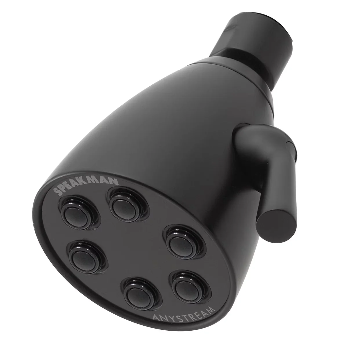 Stylish Shower Head with Adjustable, Self-Cleaning, Matte Black - Brass Model C2BC8B