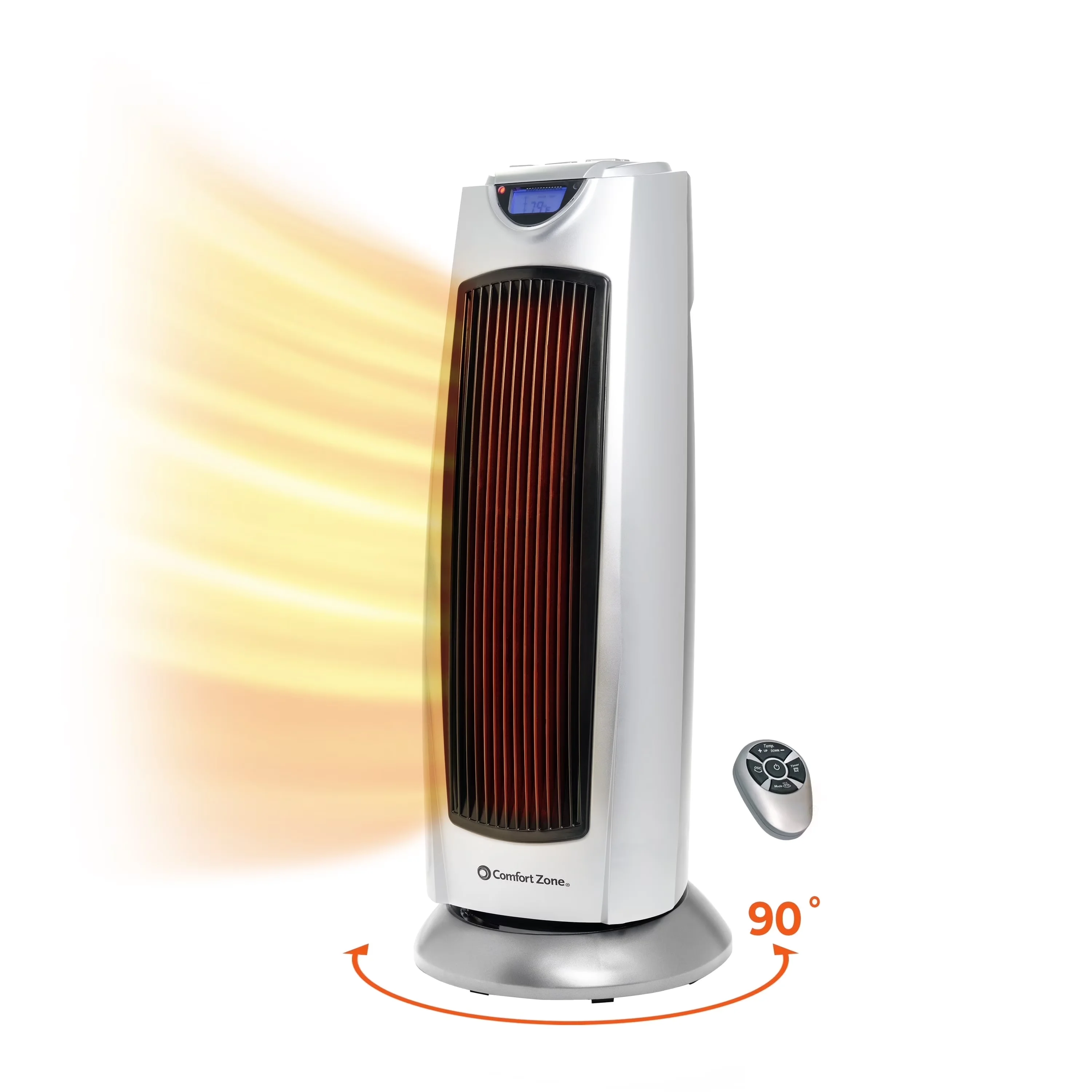 Essential Portable And Electric Space Heater with 1500W, Oscillating - Silver Model 12D64F