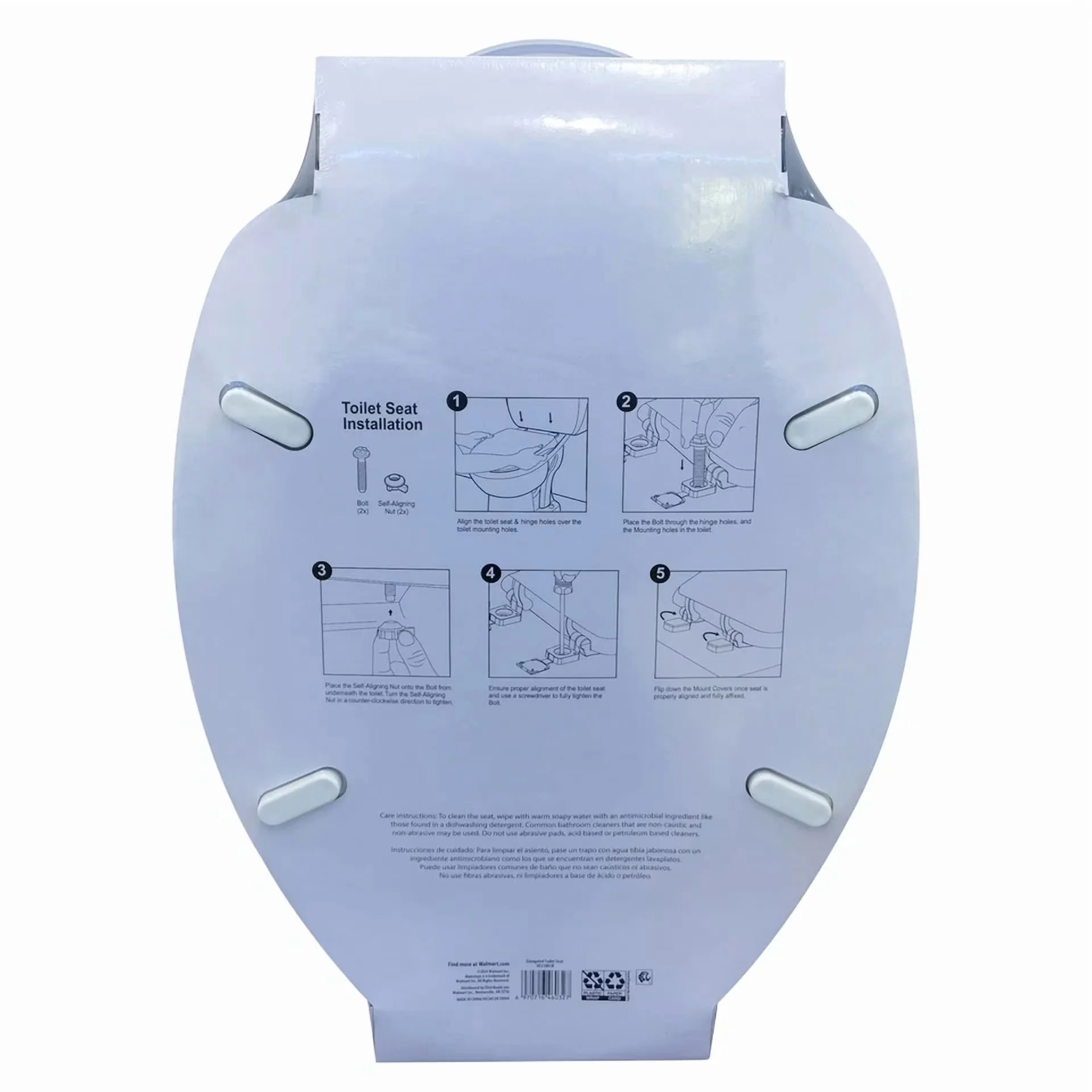 Compact Toilet Seats And Lid with New, Elongated Seat In White - Long-Lasting Performance Model 2C7A51