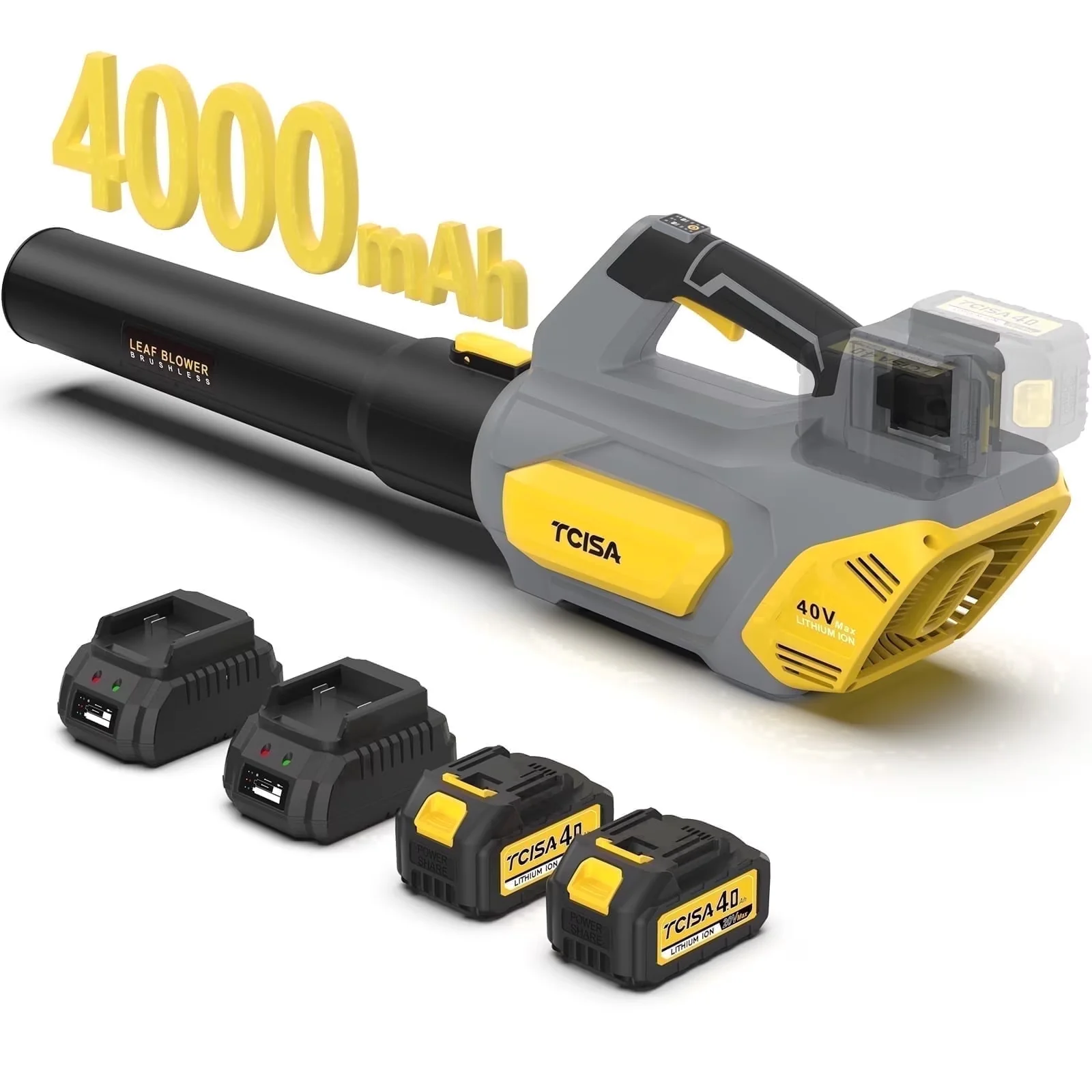 Innovative Leaf Blower with Battery, 40V, 40V Cordless for Garden - Compact and Portable Model E58A29