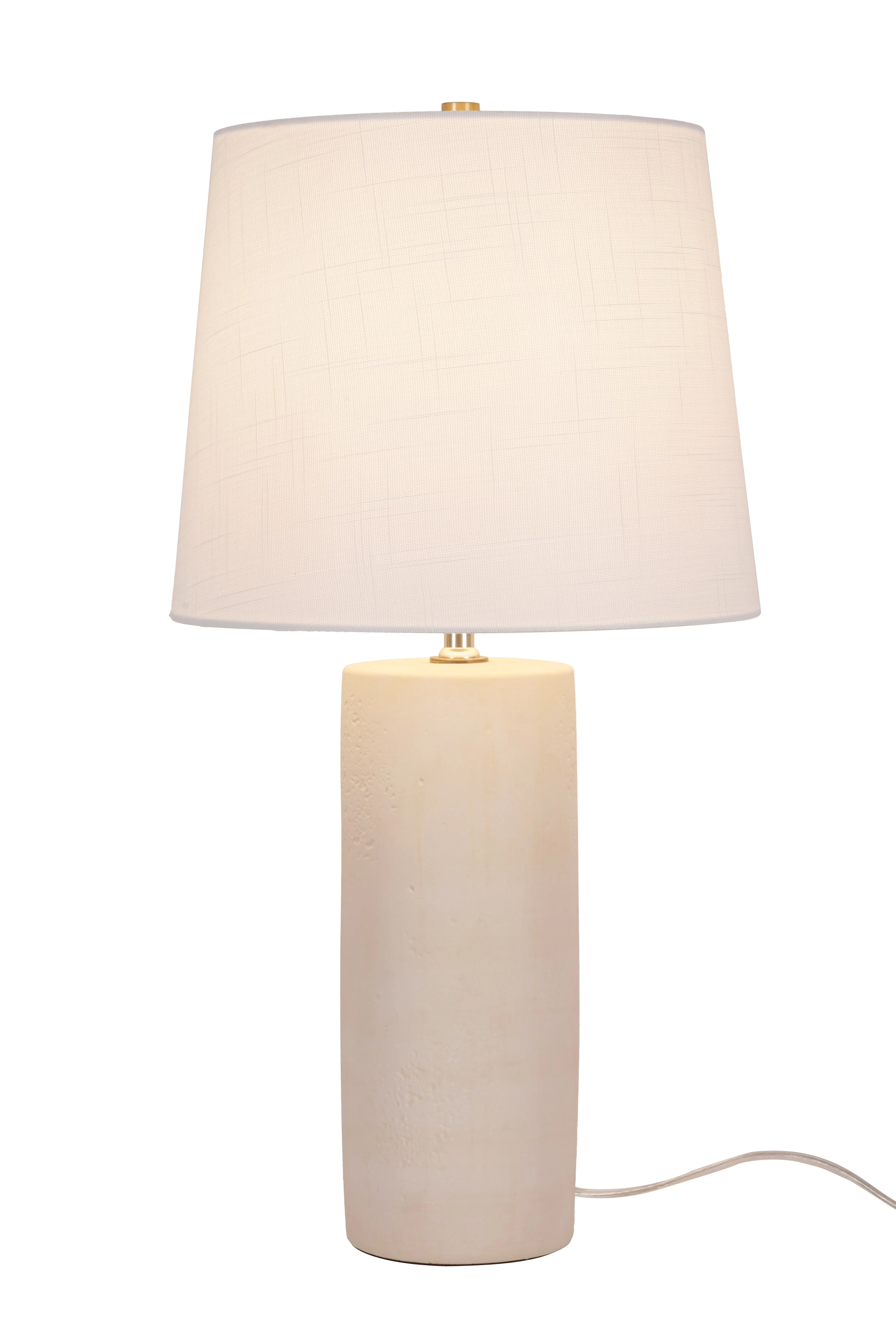 Sleek Table Lamp with Incandescent, Transitional, Standard Lamps - Ceramic White Model 1FB16D