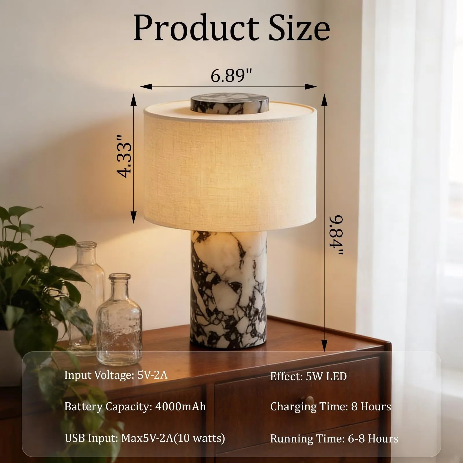 Durable Led Lighting with LED, Usb Port, Dimmable - Marble 7 x 10 for Living Room Model 9EF93D