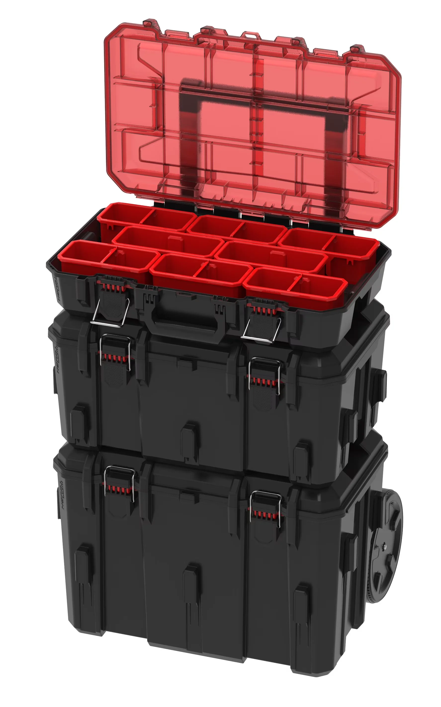 Toolstorage Sleek with Red - Metal Black Stack - Industrial Grade Model 1B337C
