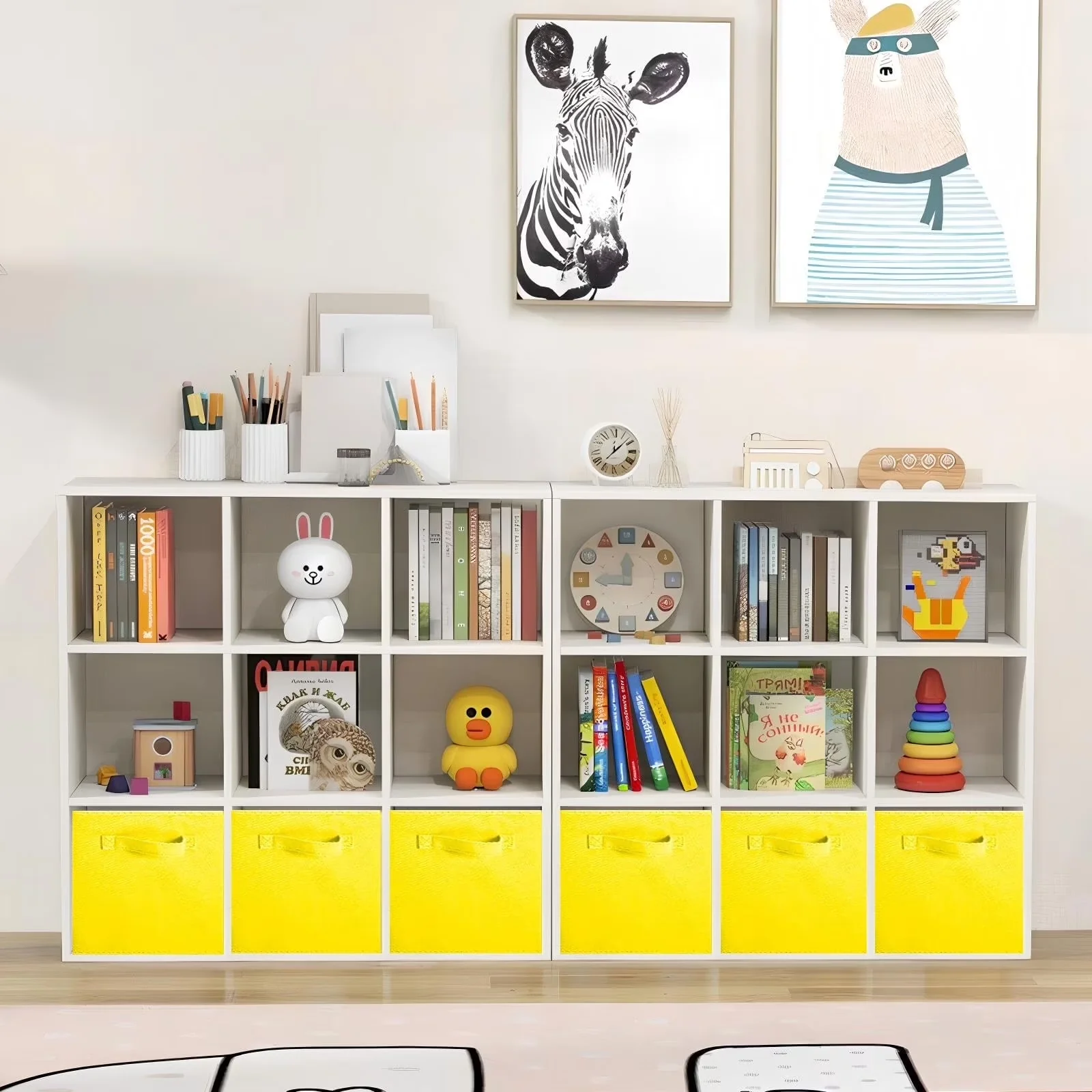 Garage Storage Supply Modern with Collapsible, 6 Pcs Foldable Cloth Organizer Drawer - Nonwoven Polypropylene And Cardboard Yellow Model 4CBF43