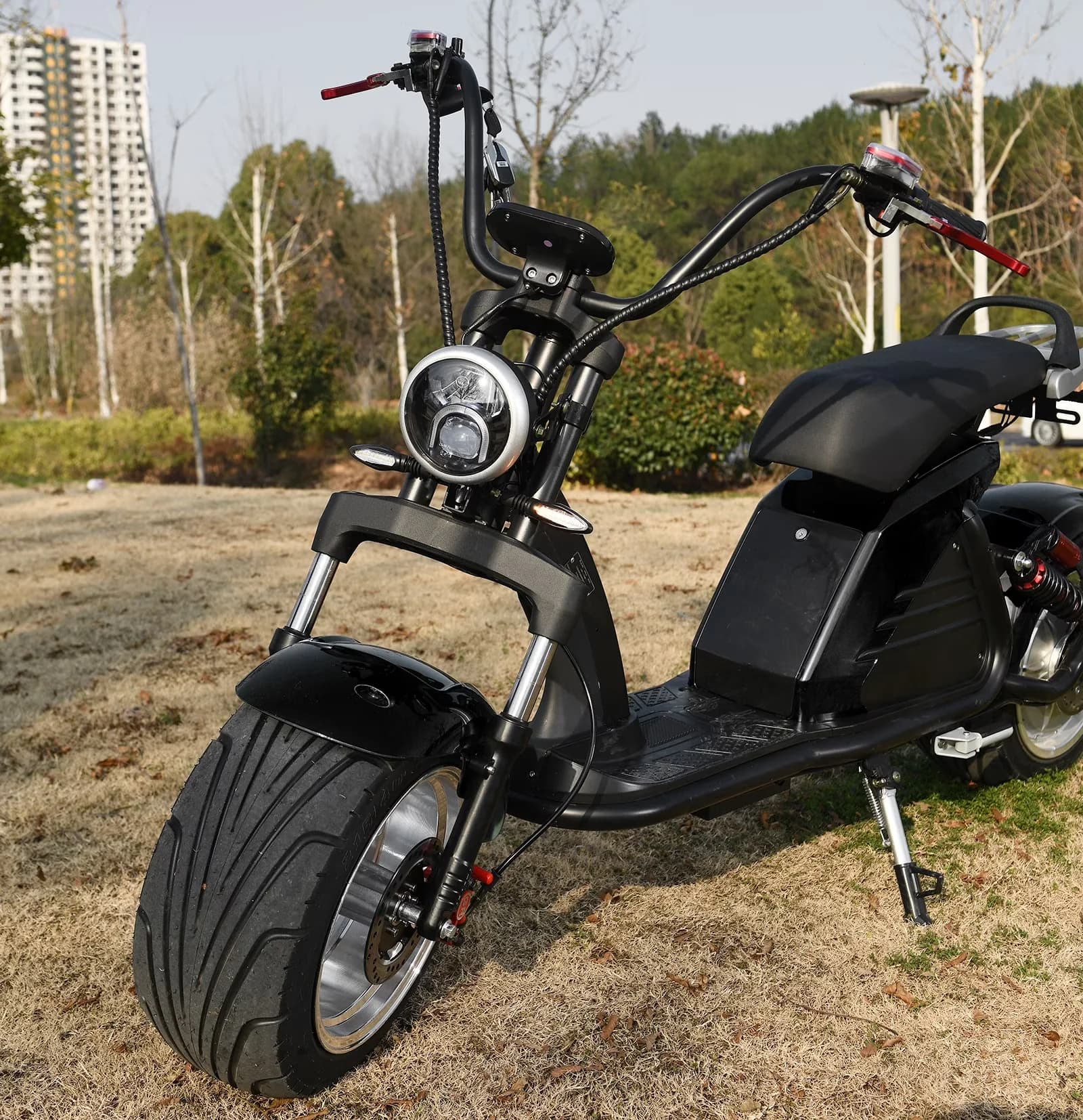 Versatile Scooter with 4000W, Headlights - Plastic, Iron Black 43MPH - Ergonomic Design Model 7E15BF