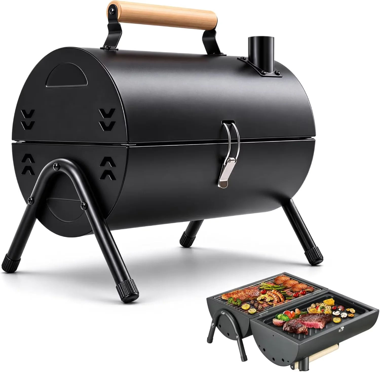 Reliable Flat Top Grill with Foldable, Storage Rack, Portable - Iron Black Model C1C74D