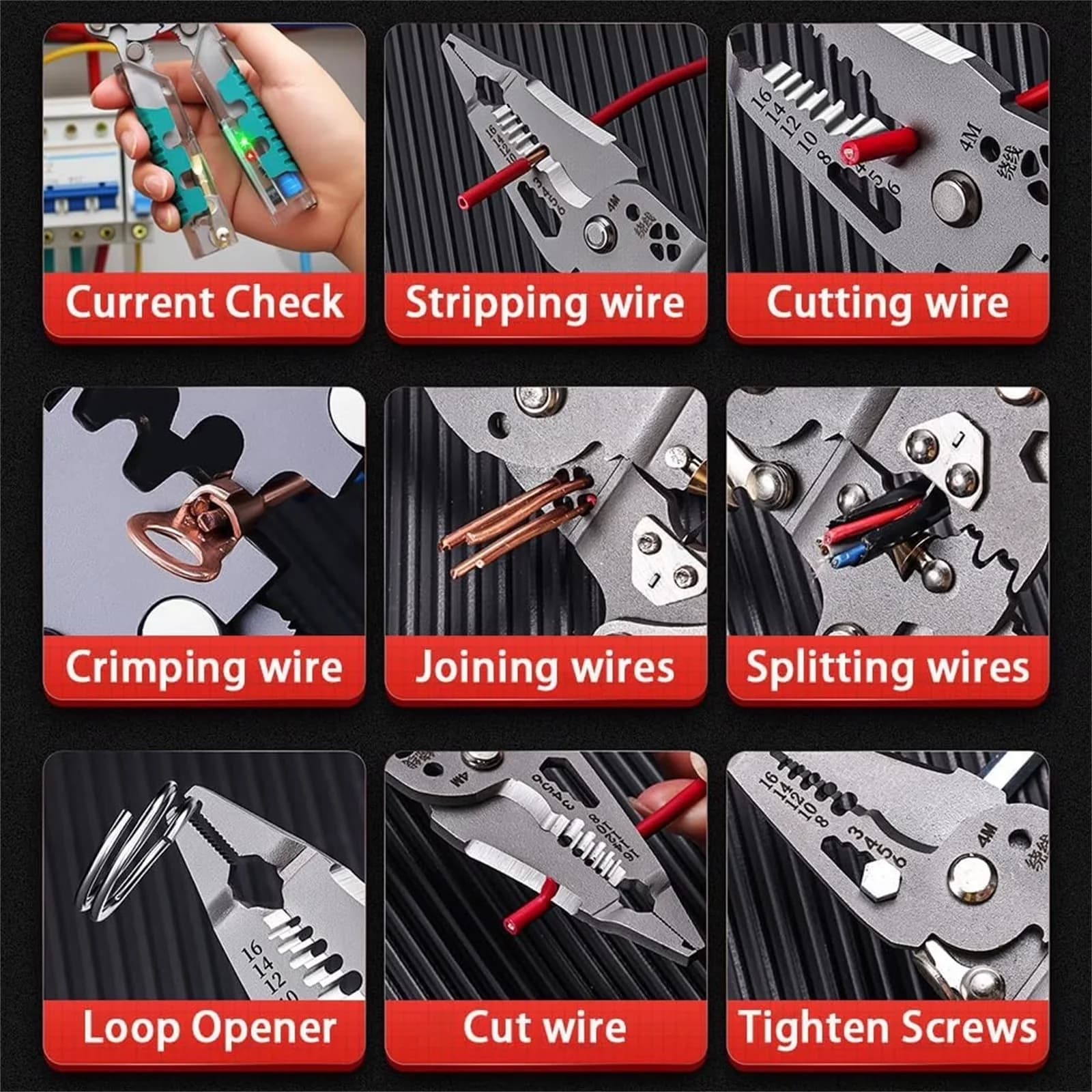 Woodworking Efficient with Folding, Wire Stripper, Folding Screwdriver - One Size Model 607E4C