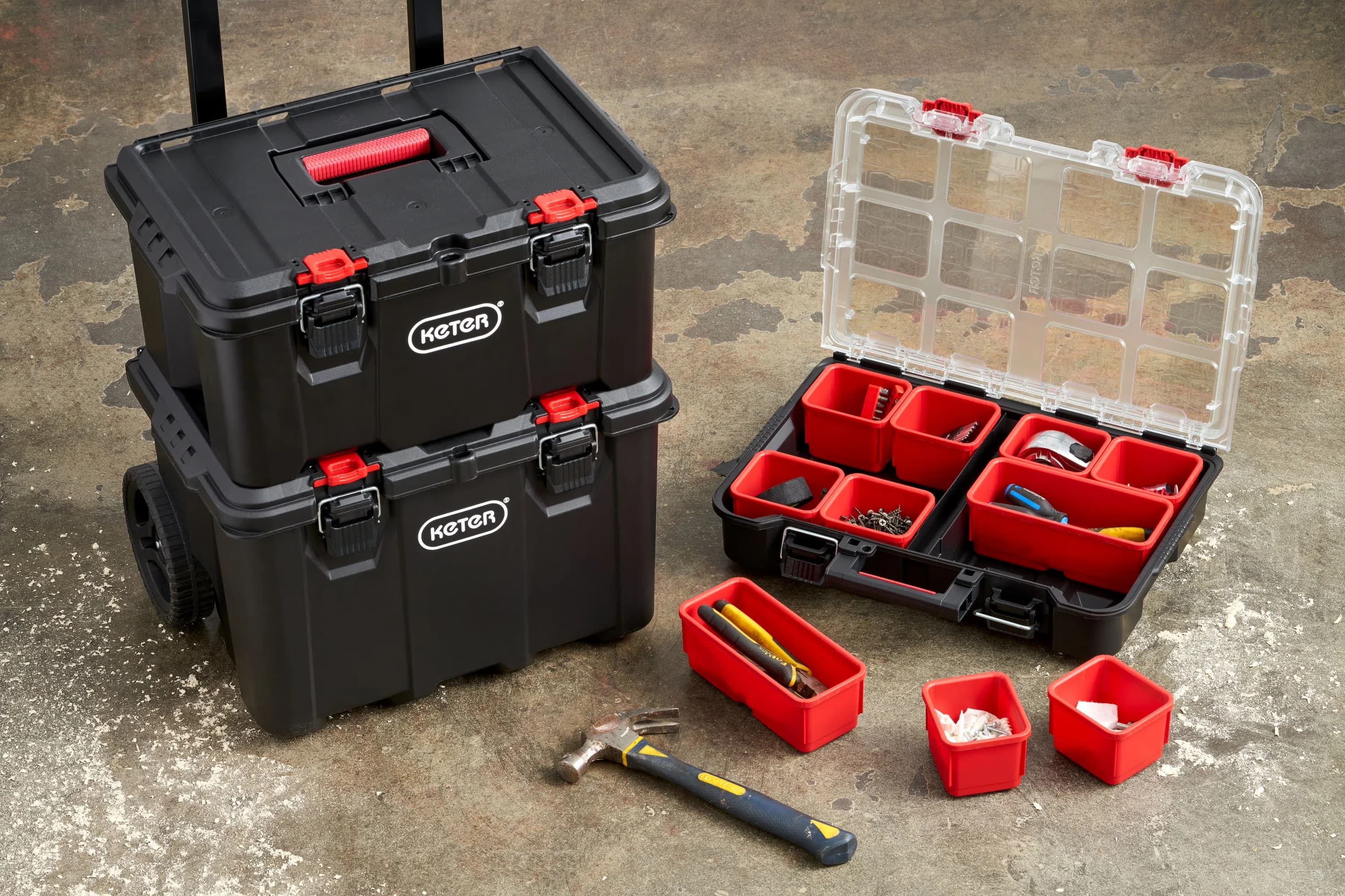 Durable Toolstorage with Adjustable, Lockable, Heavy-Duty - Black Resin Model 04CB88
