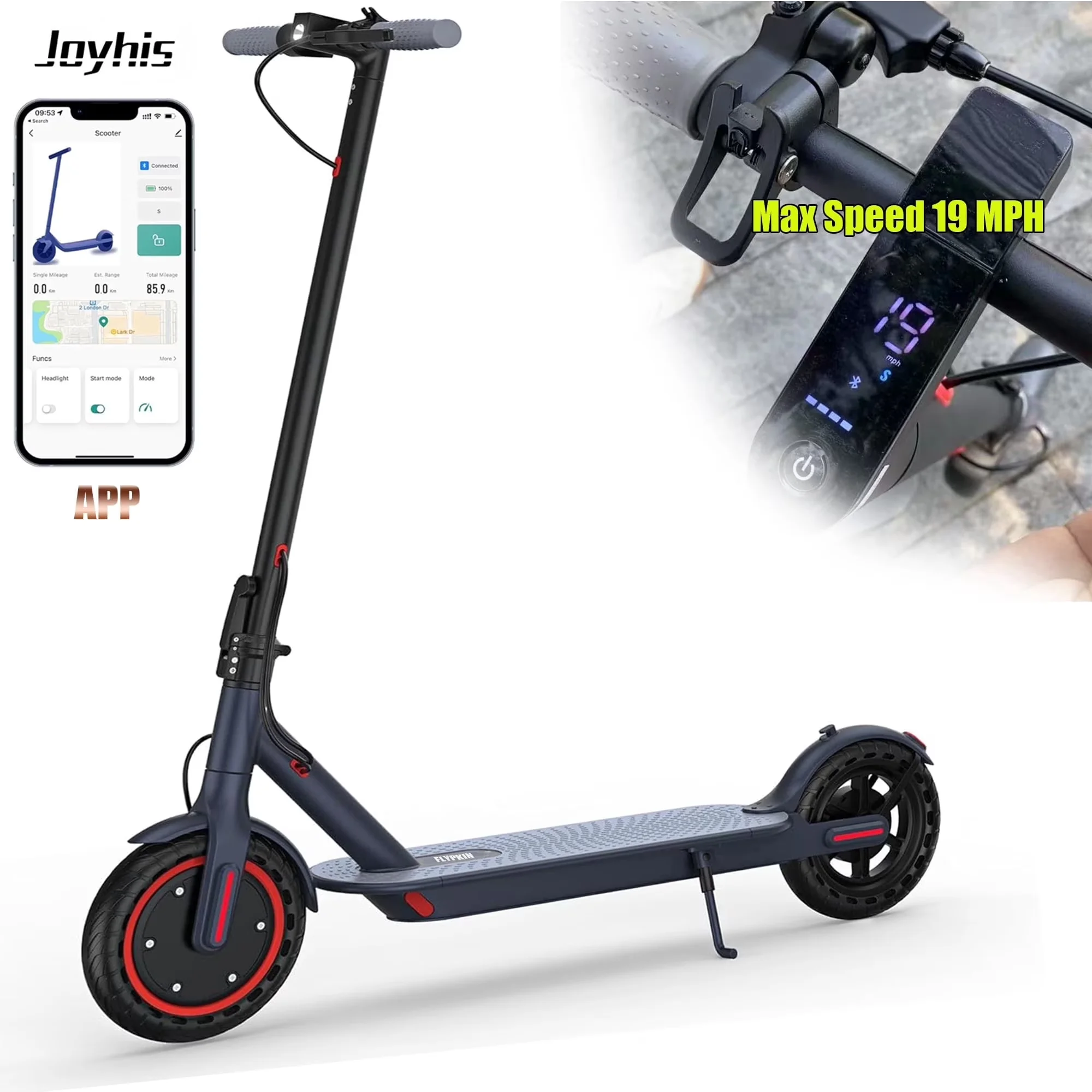 Premium Scooter with Headlights, Foldable - Aluminum Alloy Gray Classic Model 684320