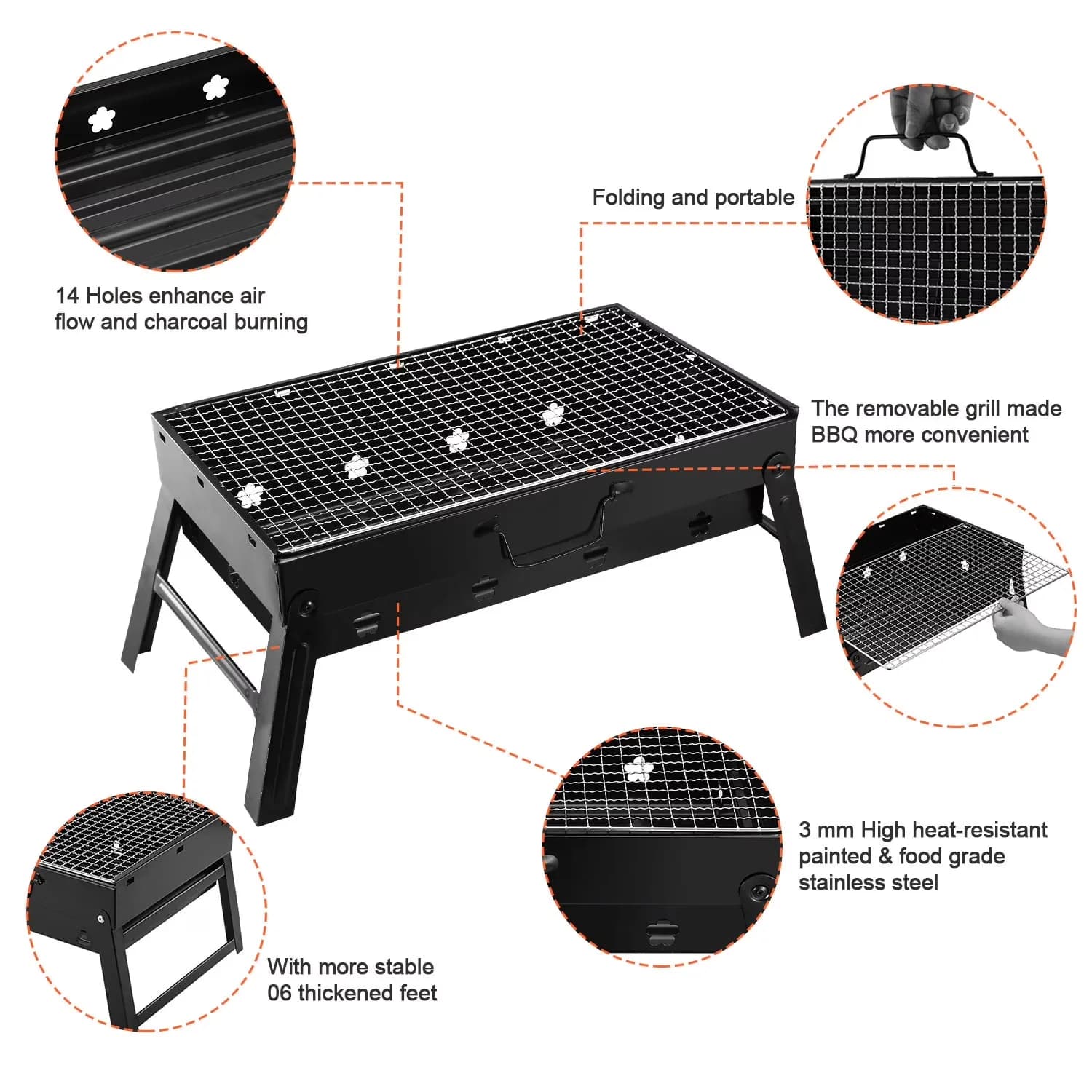 Stylish Flat Top Grill with Warming Rack, Bluetooth Enabled - Black Metal for Outdoor, Small Model 903555