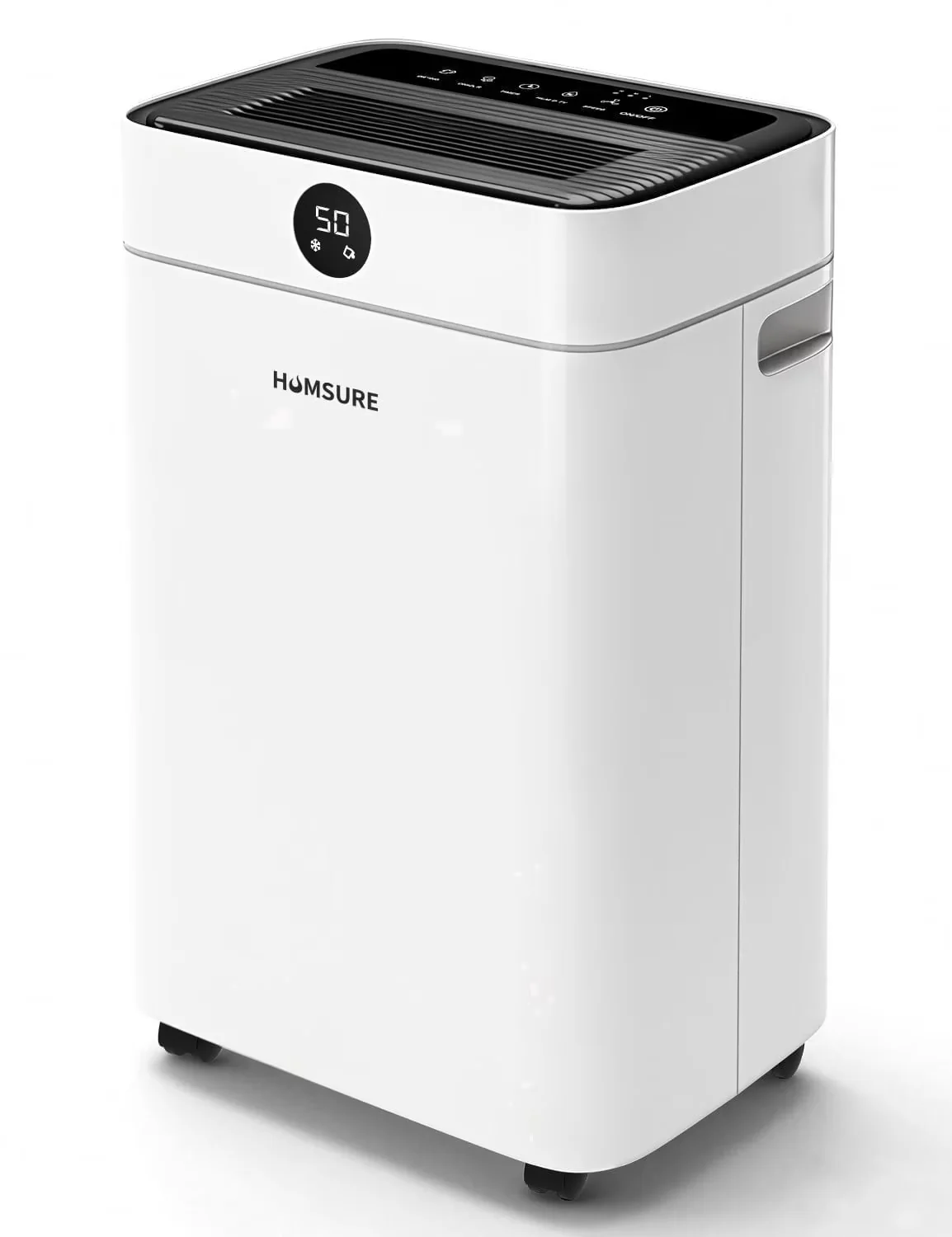 Durable Dehumidifier with Bucket Full Indicator, Automatic Shut-Off, Built-In Pump - White Model 381BFD