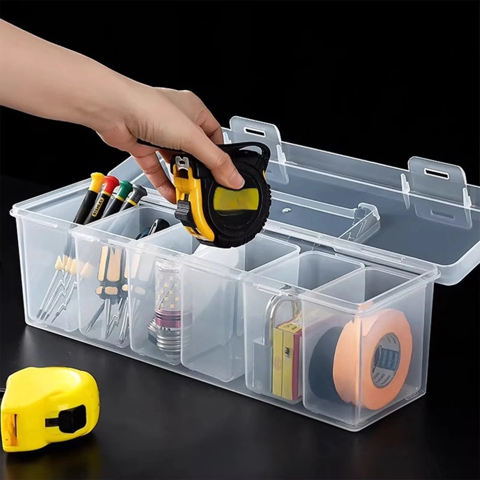 Versatile Toolstorage with Portable, Small Part Storage Case, Portable Multipurpose Tool Organizer - Clear Plastic Model F926BC