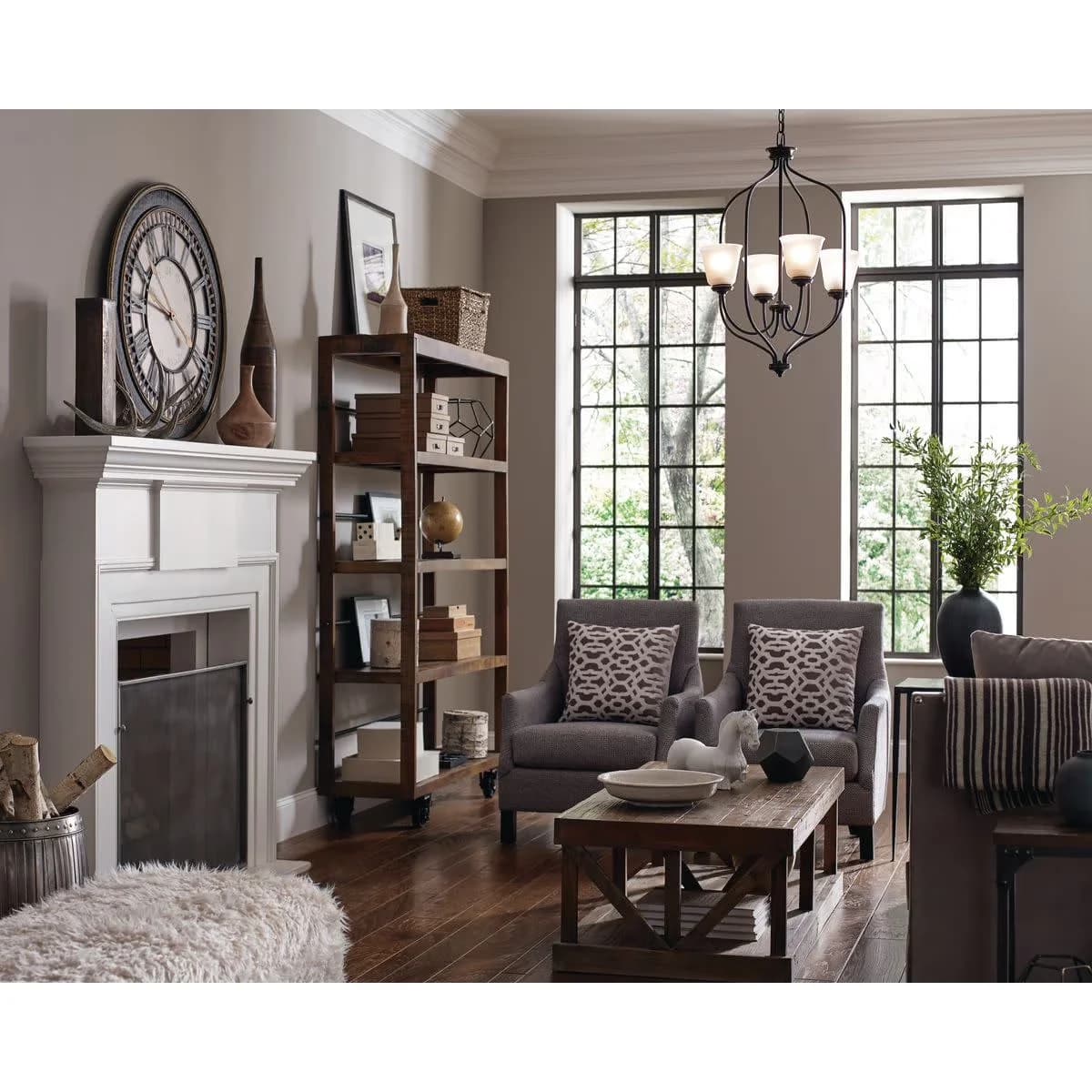 Ceiling Lights Fixture Compact with Incandescent, Transitional - Steel Bronze Model 4155D8