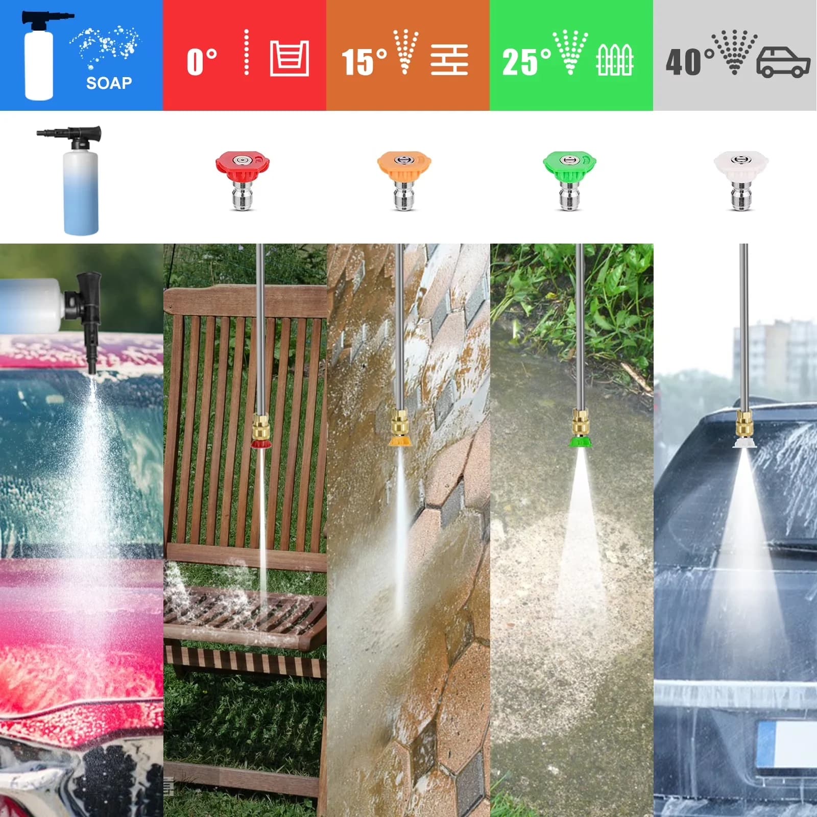 Pressure Washer Efficient with Adjustable Wand, Quick Connect Tips for Patio - Model CC5C13