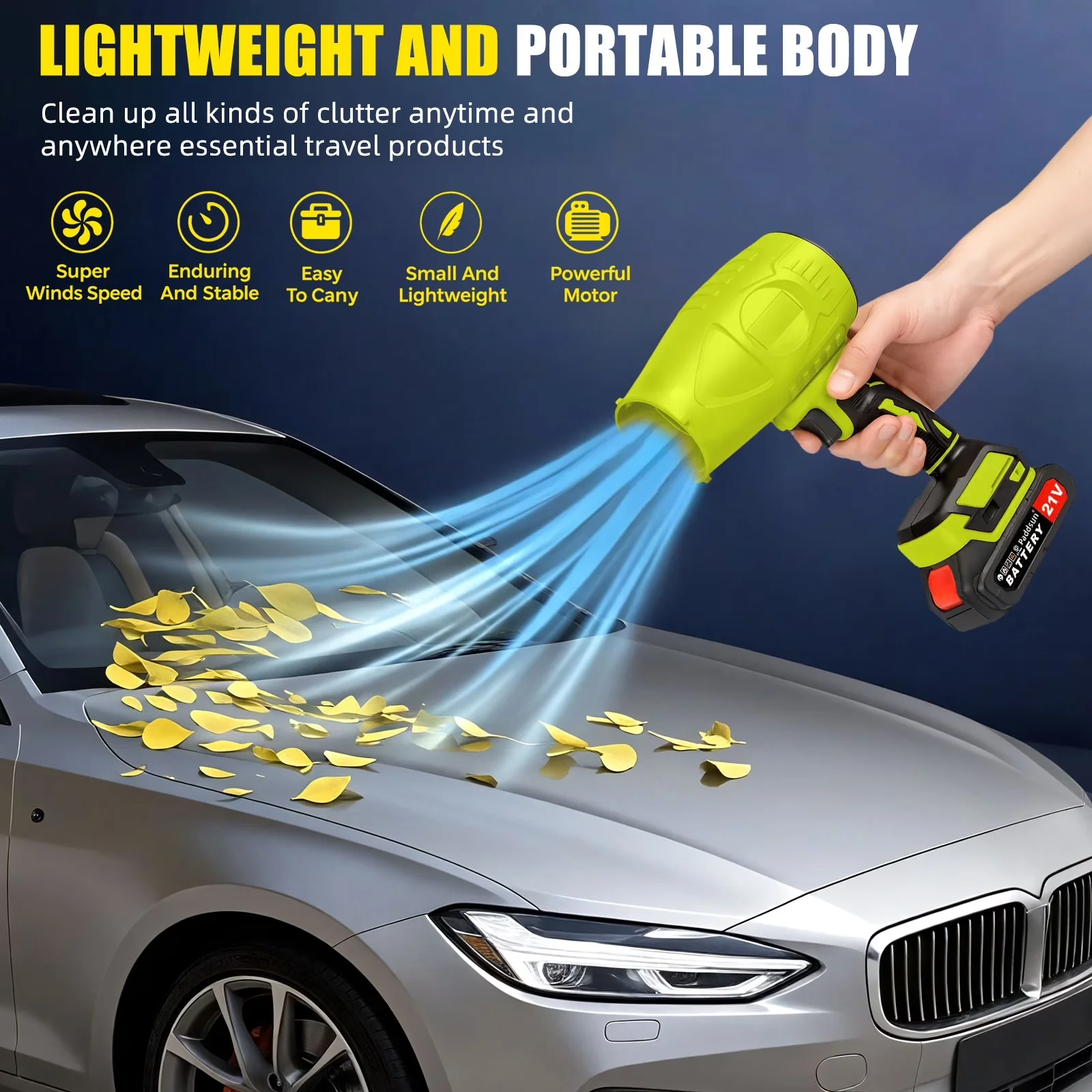 Sleek Leaf Blower with Battery, 21V, 21V Cordless Electric for Patio - Satisfaction Guaranteed Model 414071