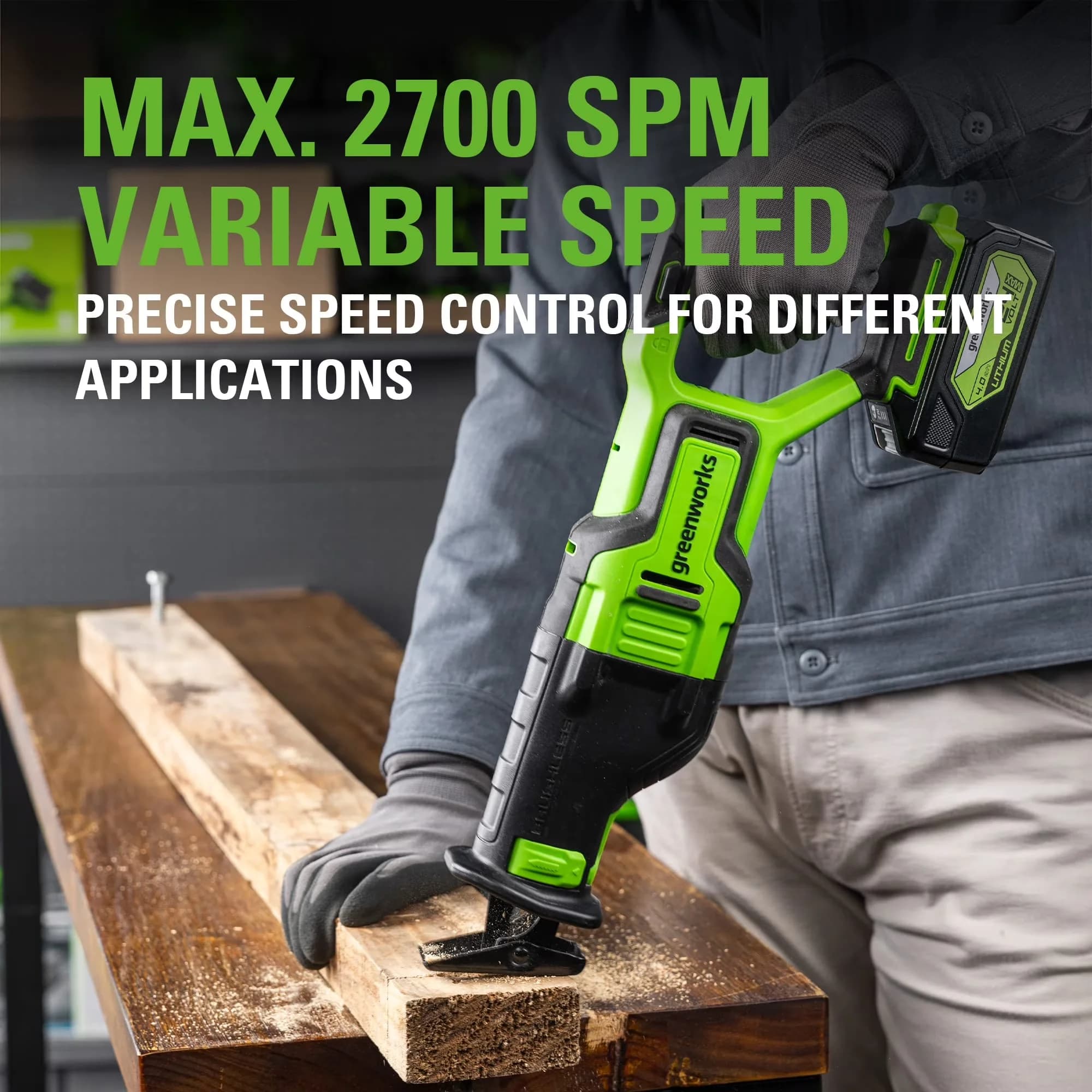 Professional Power Saw with Battery, 24V, Textured Comfort Grip - Modern Design Model E130B1