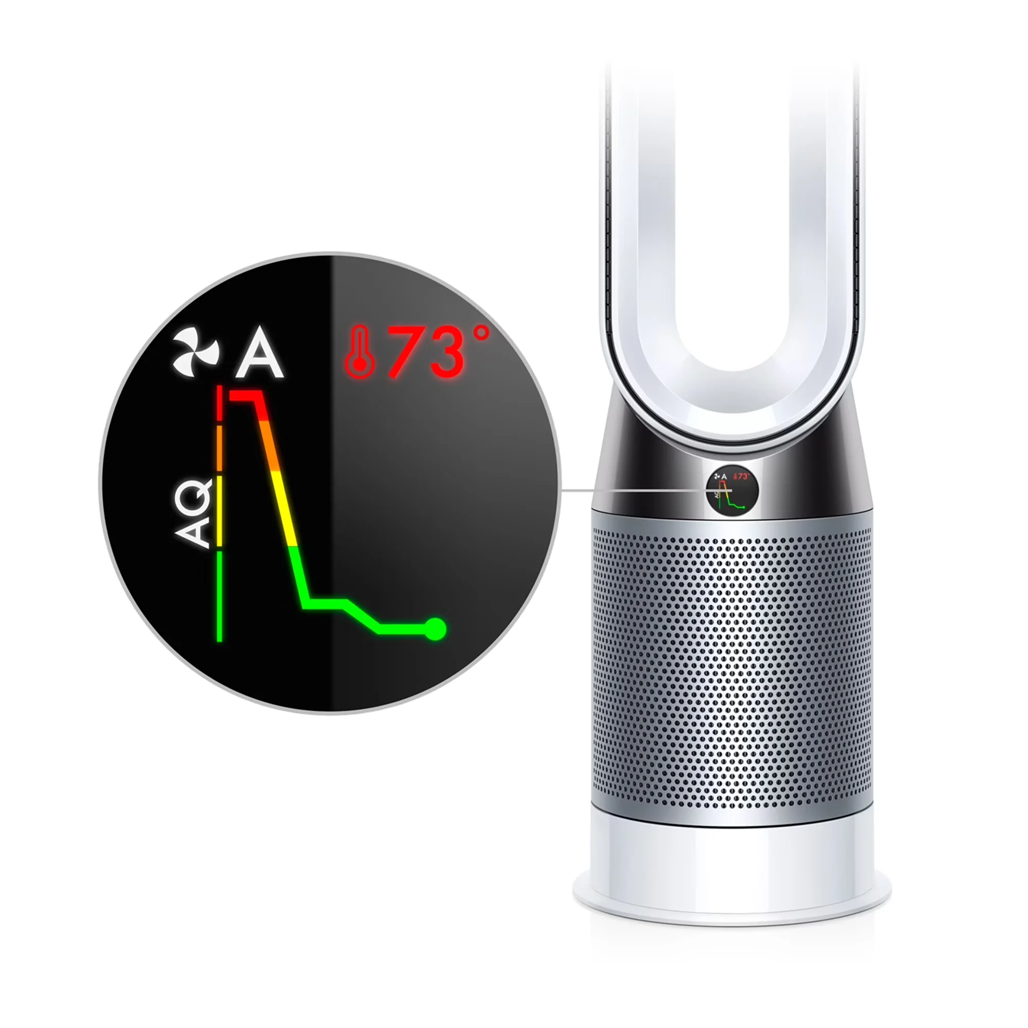 Stylish Air Purifier with Filter Change Indicator, Variable Speed - Silver Model F35FD9