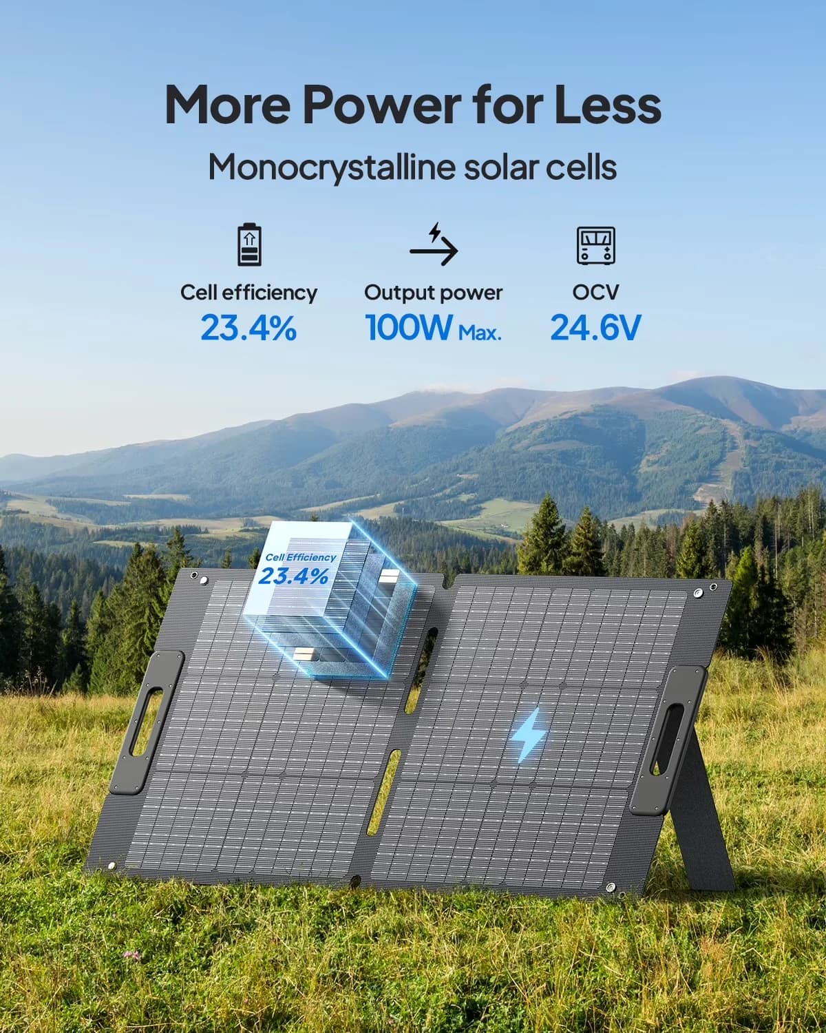 Essential Generator with 100W, Overload Protection, Solar Panel 100W - Gray Model CF2FE0