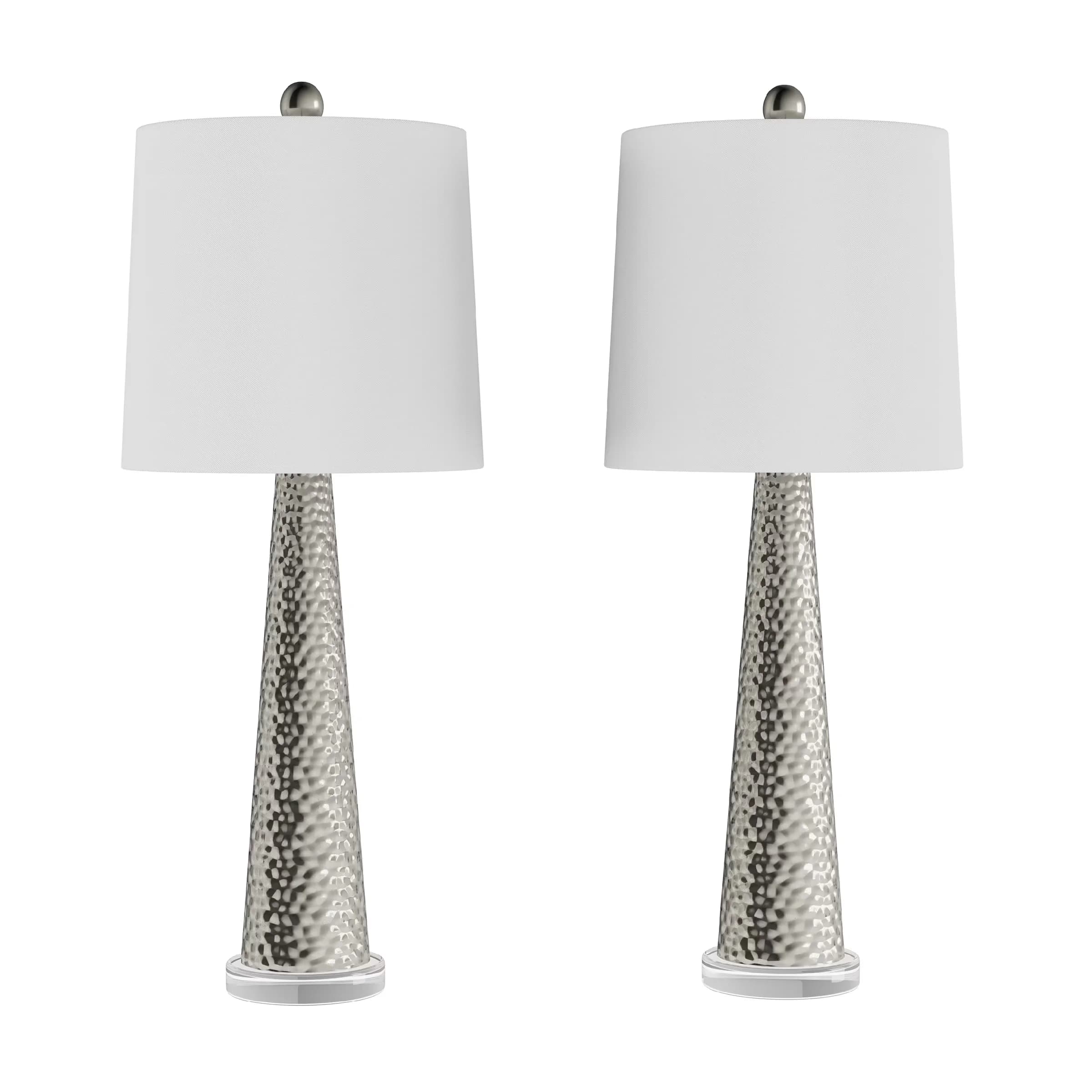 Reliable Lamp Set with LED, Modern, Energy Efficient - Metal Silver for Living Room, Bedroom Model 555F2D
