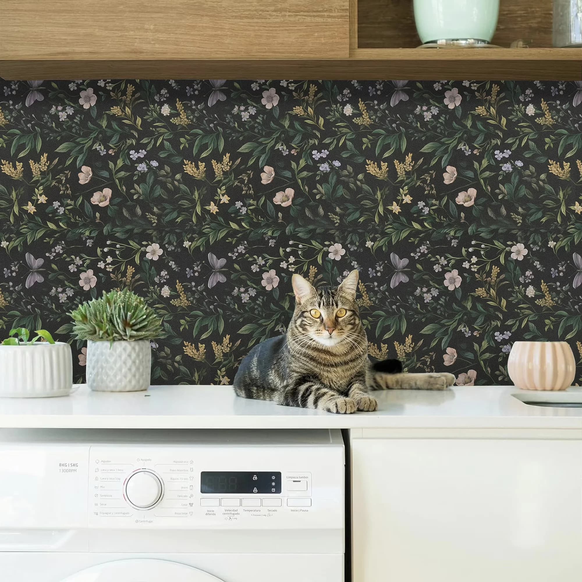 Efficient Wallpaper with Material: Vinyl - Pvc Green Floral for Everyday Use Model 1CF1E6