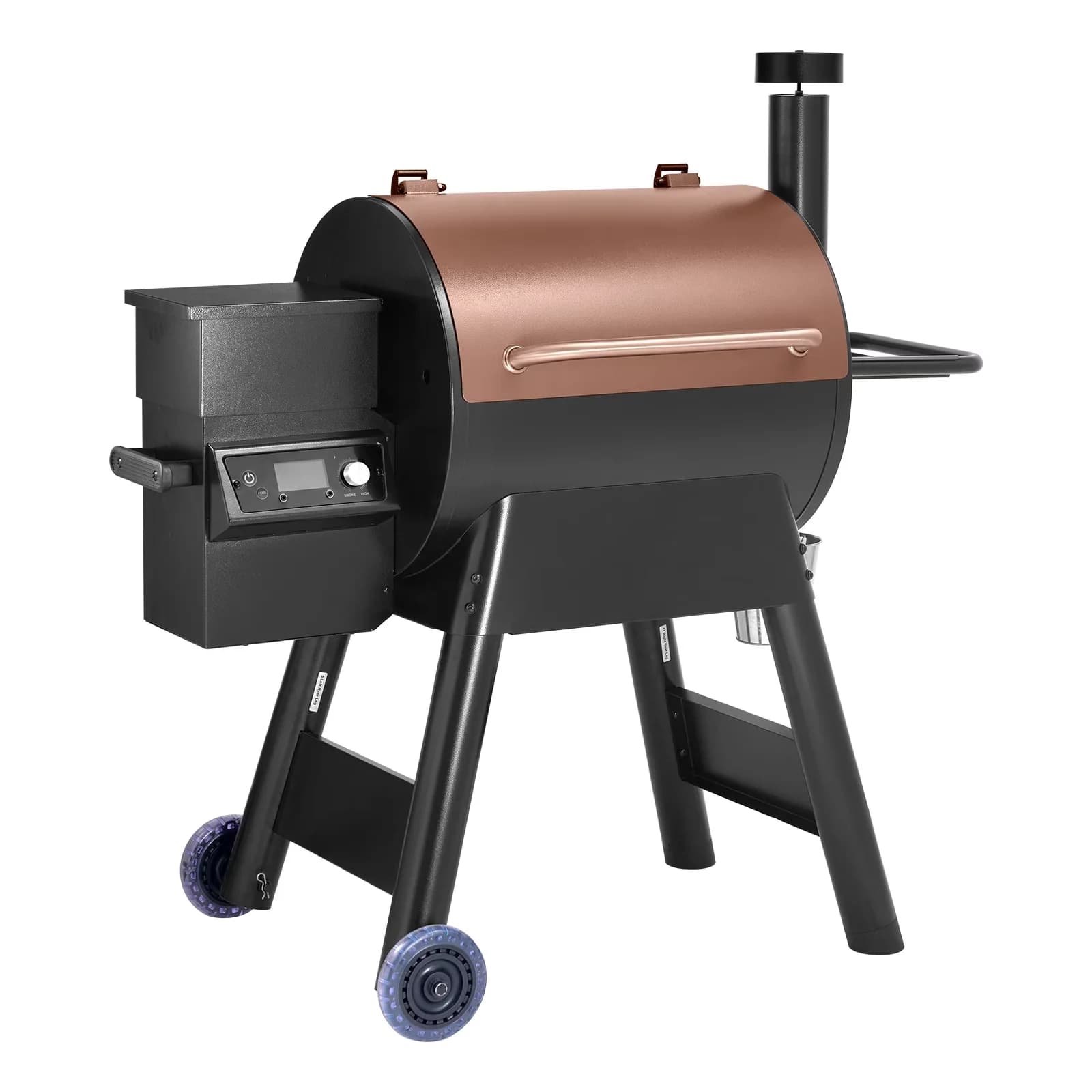 Modern Smoker with Window, BBQ Grills, 575 Sq in Wood Fired Pellet Grill and - Metal for Outdoor, Patio Model 1B6616