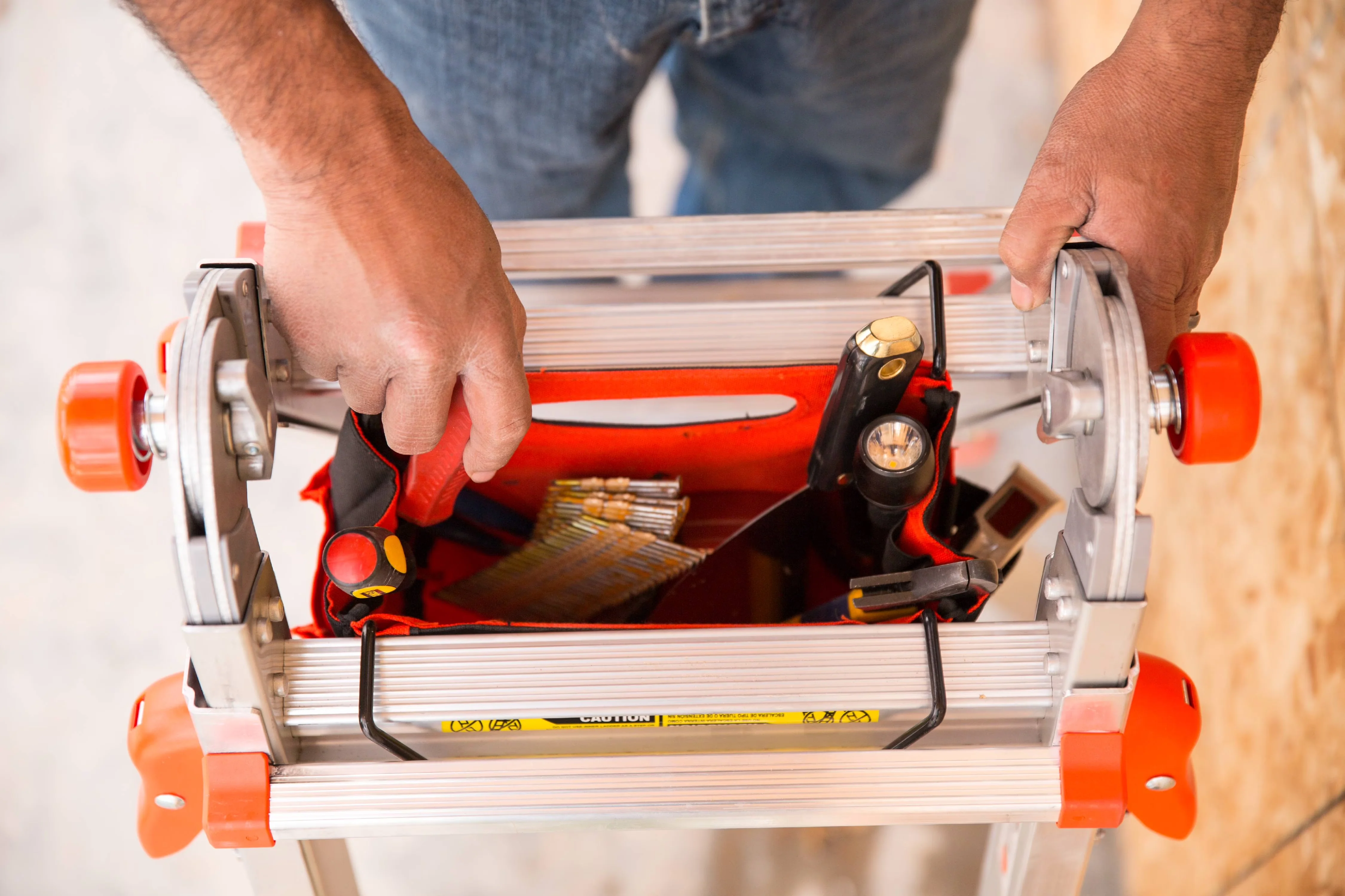 Essential Ladders And Step Stool with Waterproof, Color: Orange - Fabric Orange Model 5F8EFA