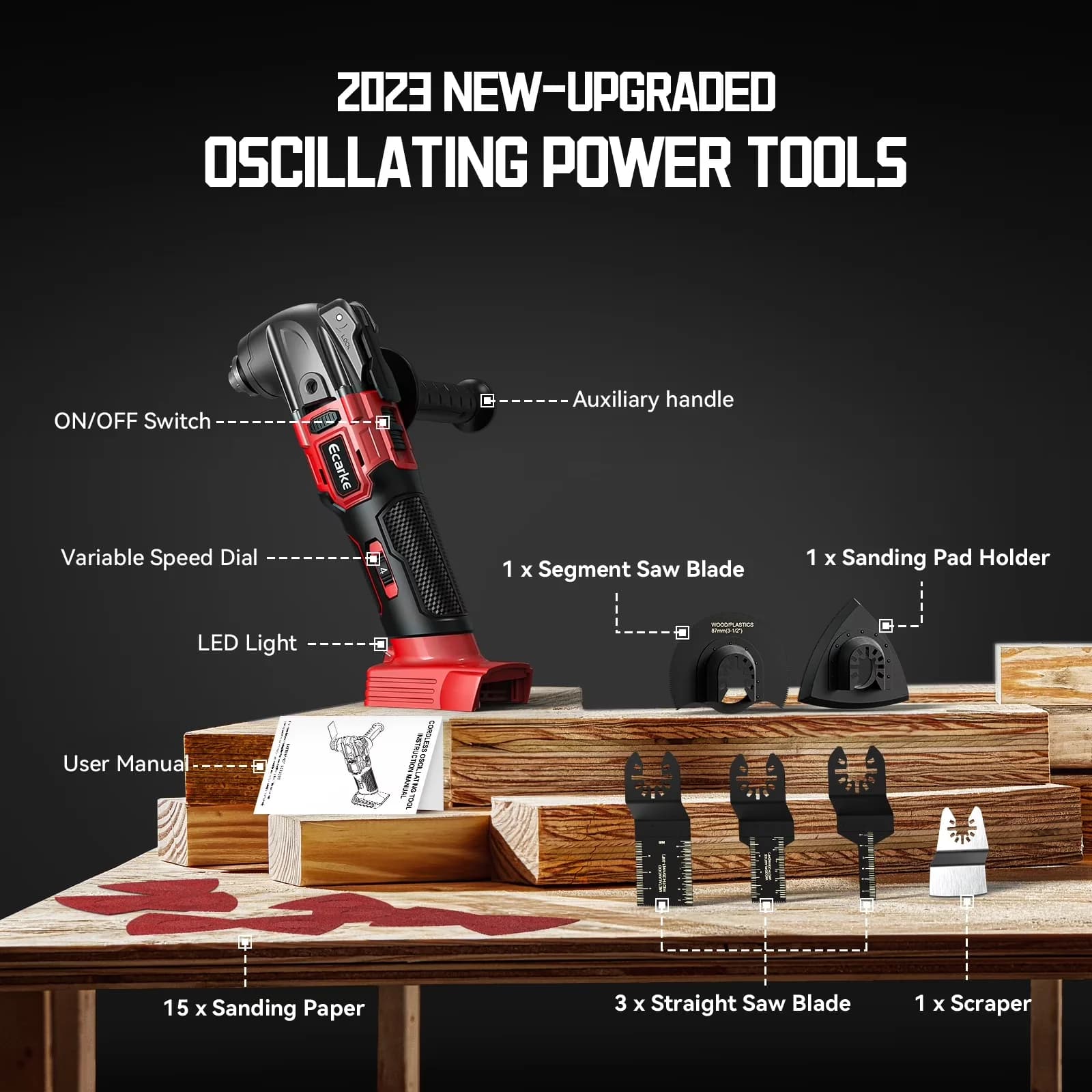 Quality Woodworking with Battery, 18V, Cordless Oscillating Multi-Tool - Model 2A2B77