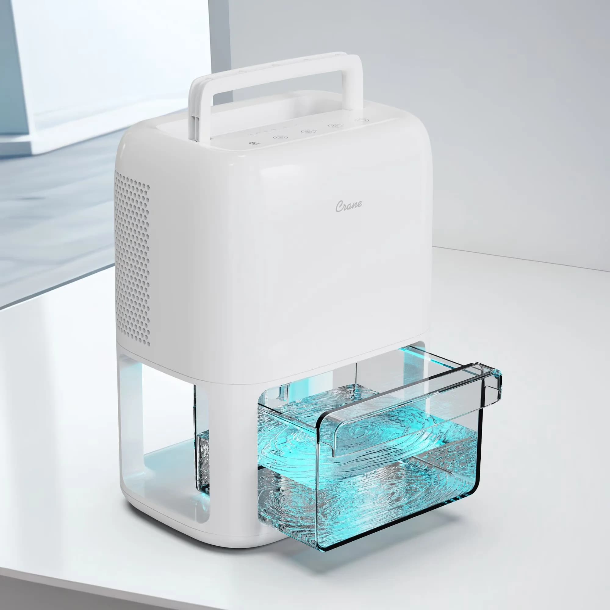 Essential Dehumidifier with Automatic Shut-Off, Bucket Full Indicator, Variable Speed - White Model 14D19C