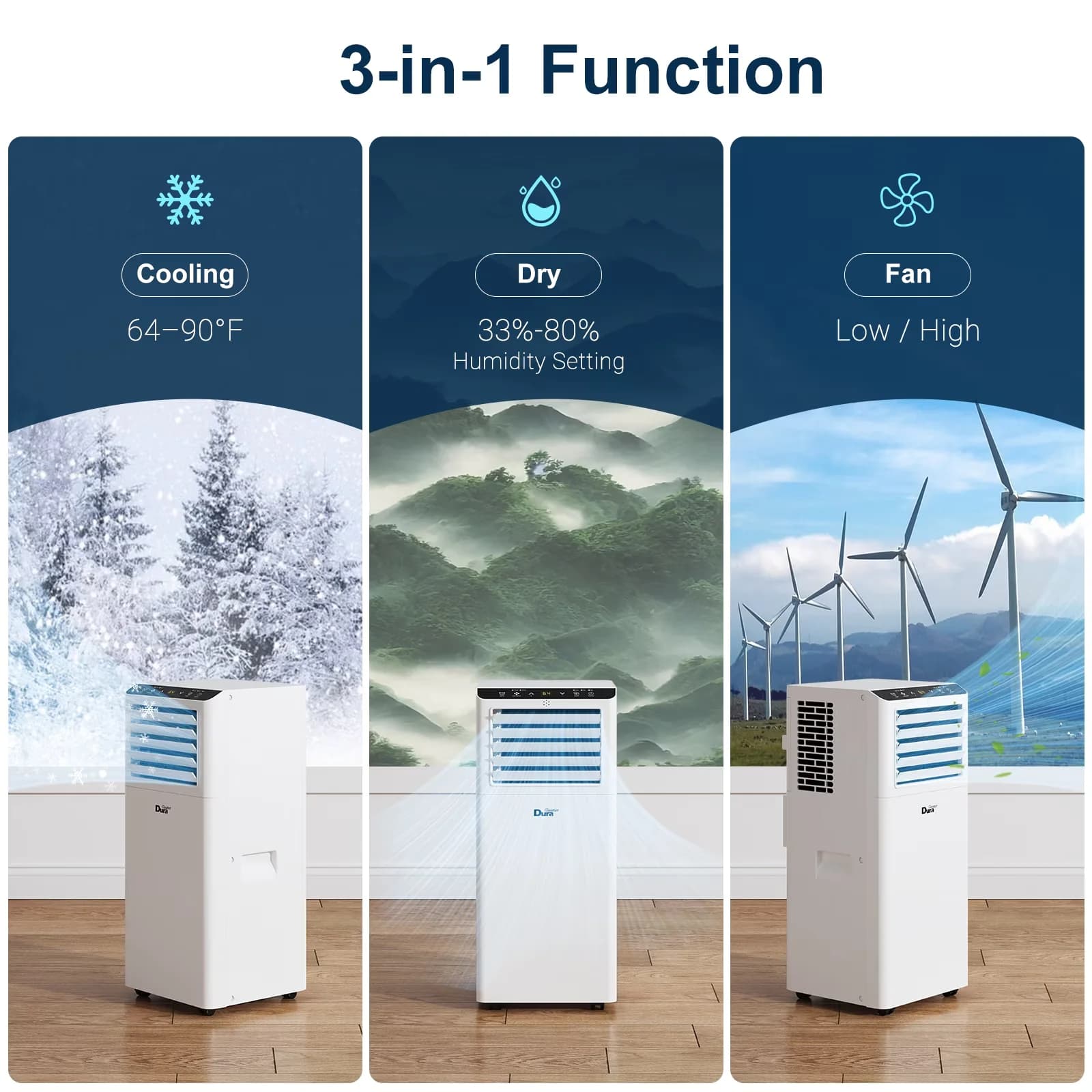 Premium Air Conditioner with 8500 BTU, Timer, 8500 BTU Portable - 5100BTU Model B8CDC3