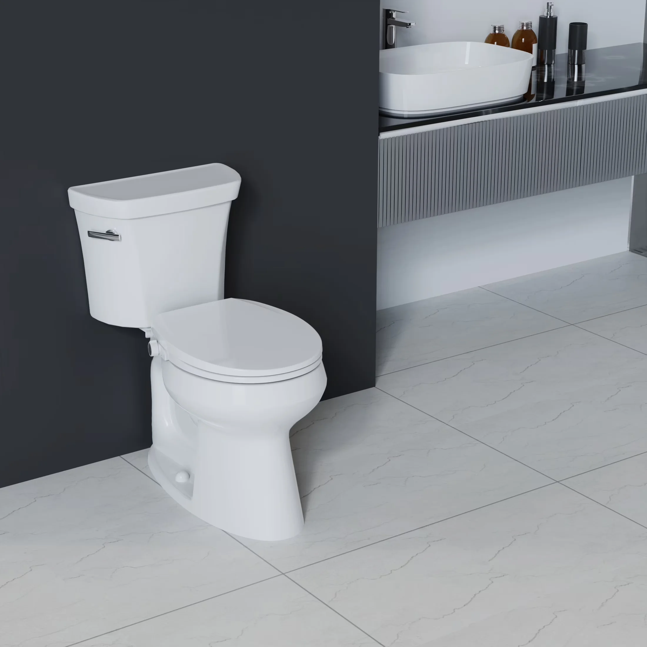 Toilet Seats And Lid Versatile with Self-Cleaning Nozzles, Easy Installation - Pp Model F93725