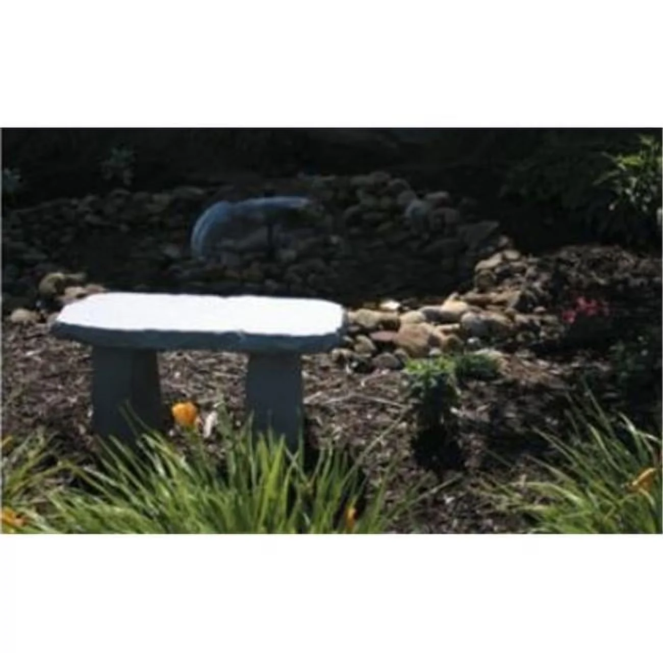 Reliable Patio Chair with 30310 Carved Medium Bench Hand Cast, Dimensions: 29" x 12" x 14.5"., Maximum 4 lines - Stone Model 599A37
