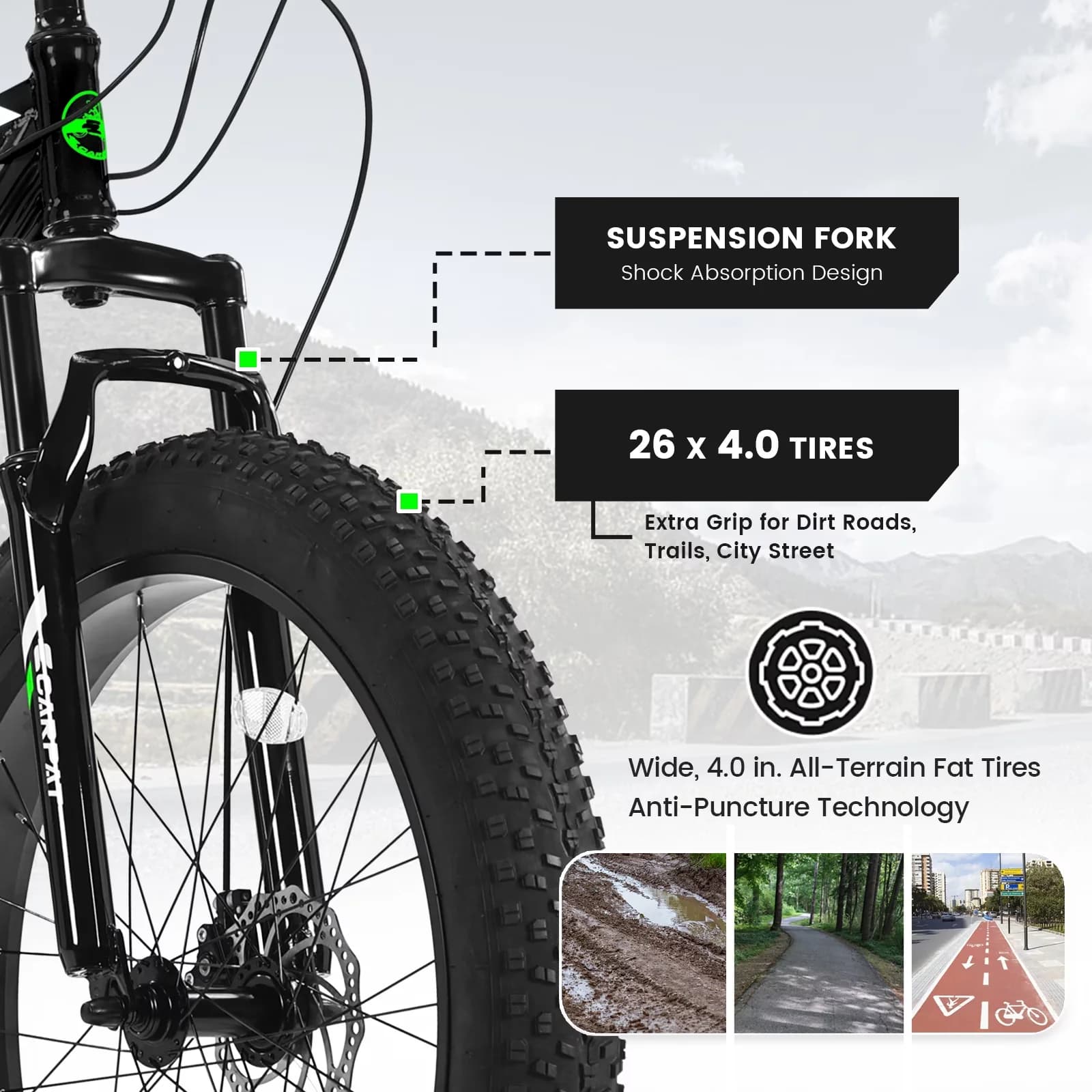 Quality Mountain Bike with Dual Disc Brakes, Why Choose Our Bike? <br>, High-Carbon Steel Frame - Black Model 466F99