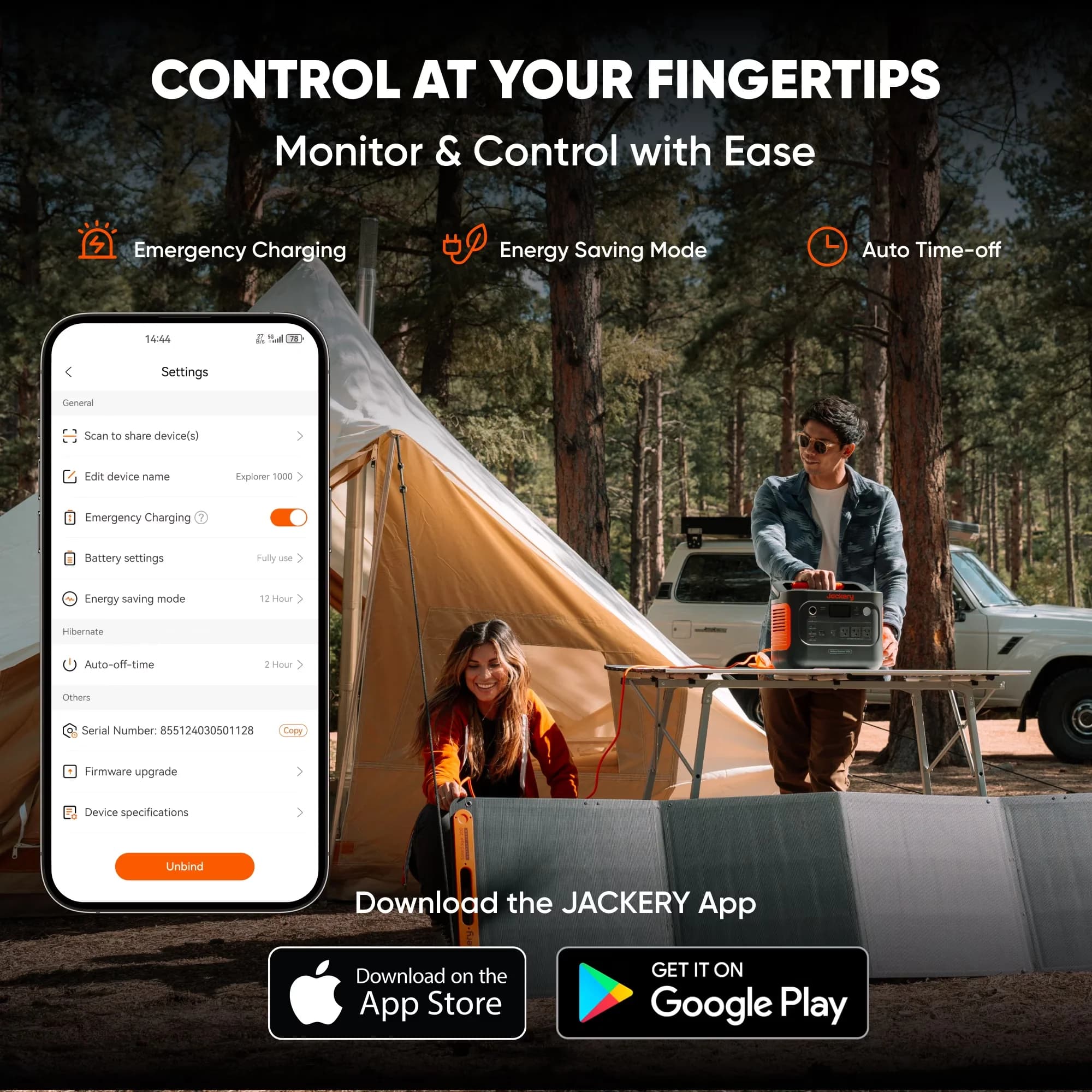 Essential Generator with 1500W, Overload Protection, 1500W AC/100W USB-C Output - Orange for Camping, Living Model AC251E