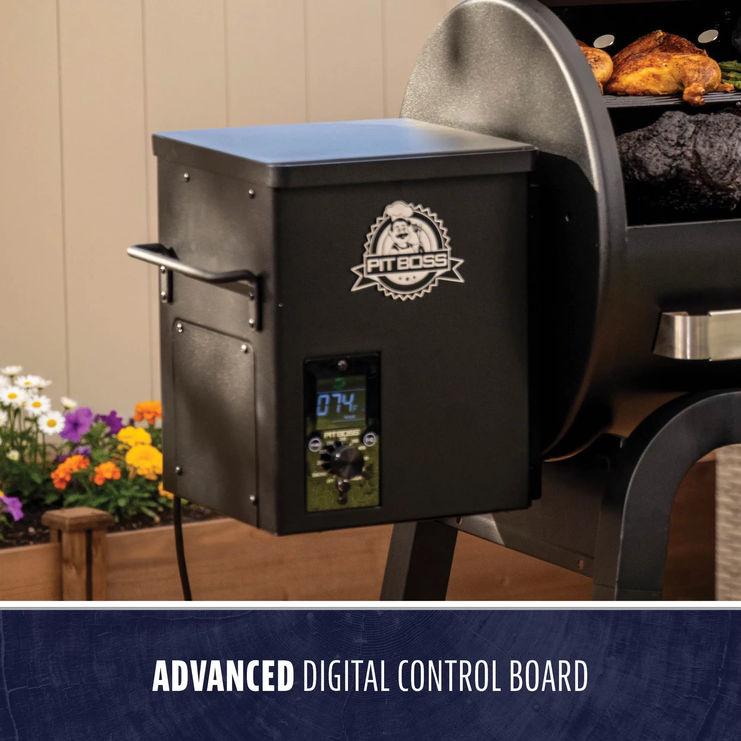 Innovative Smoker with Grease Pan, Tool Holder, Carbon Series 500 Wood Pellet Grill - Heavy Duty Steel Model 9F8B90