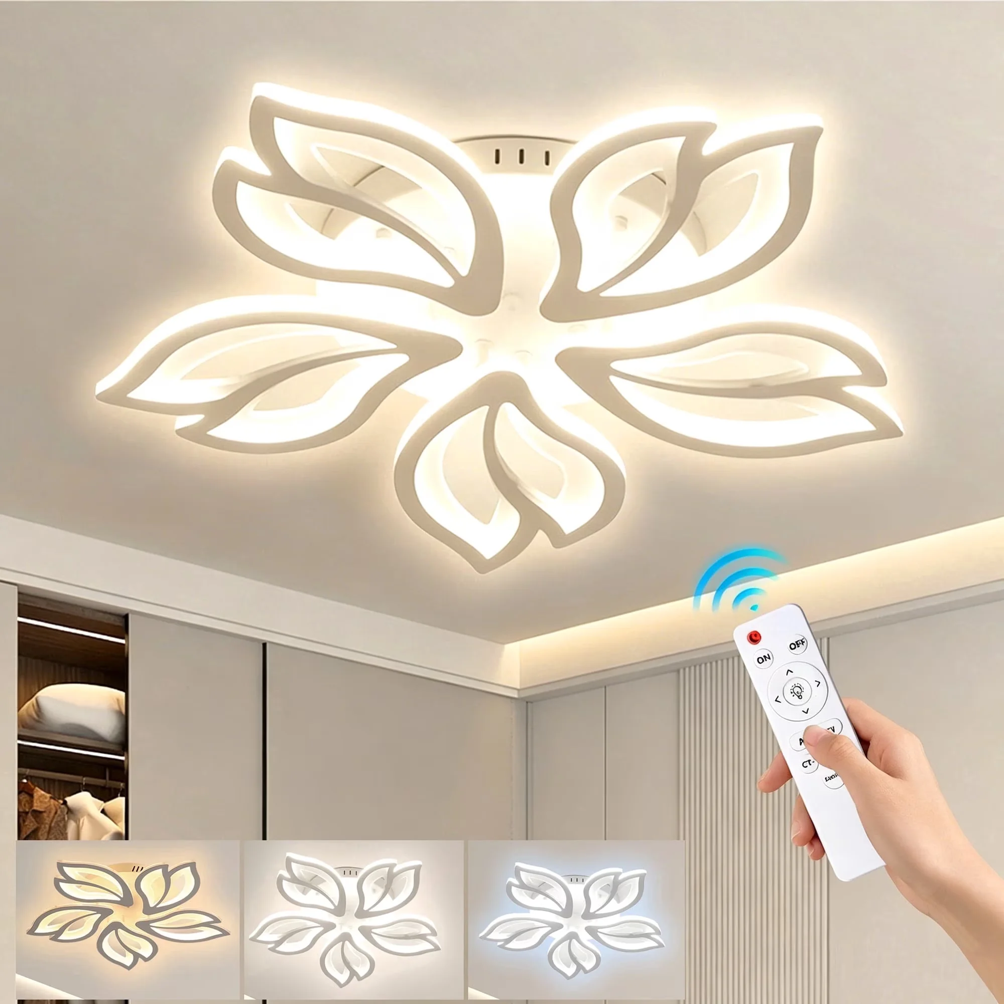 Ceiling Lights Fixture Sleek with LED, Modern, Eco Friendly - White Aluminum for Dining Room, Living Room Model 1804CE