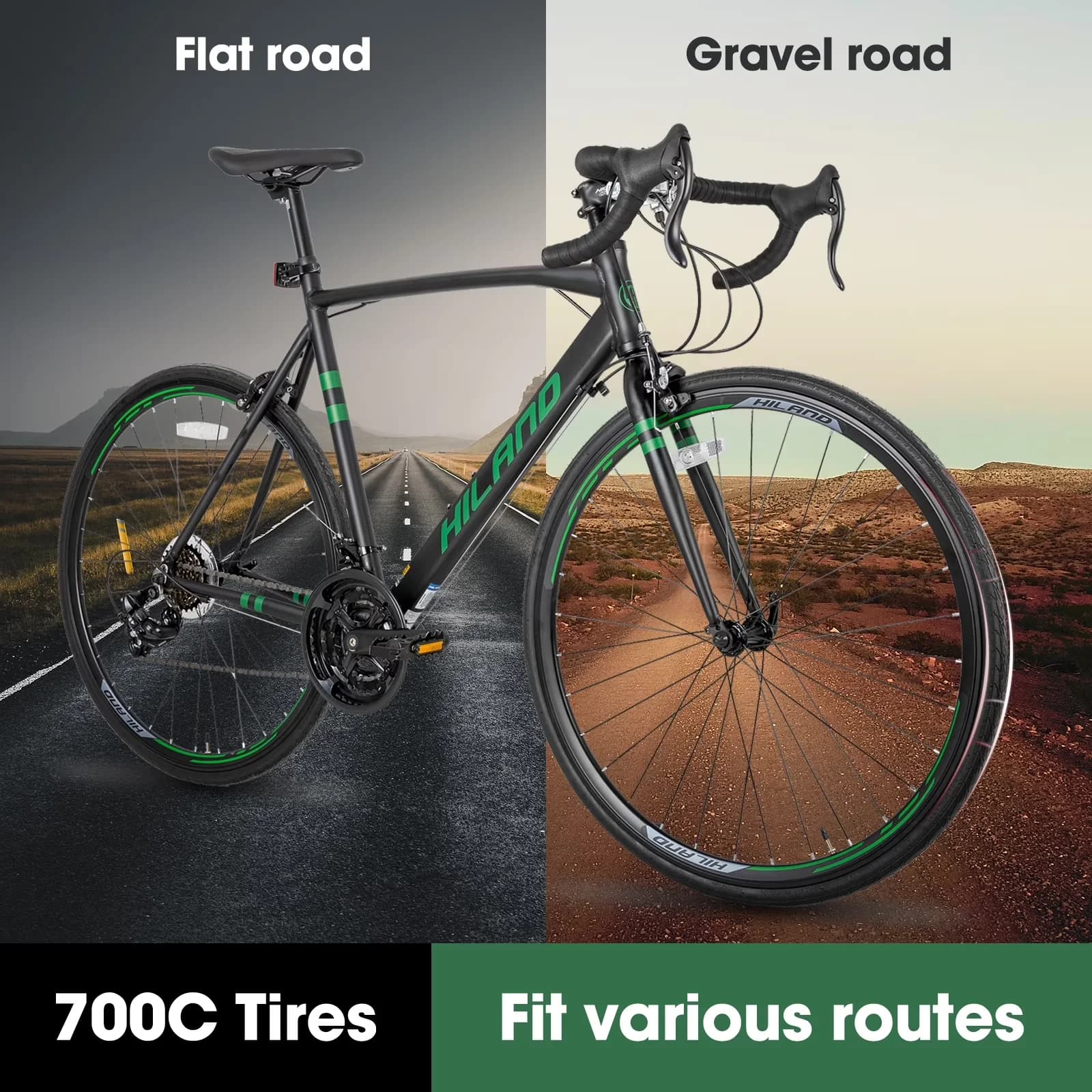 Innovative Road Bike with Lightweight, 53/57cm Frame, Aluminum - Black Model 60BE35